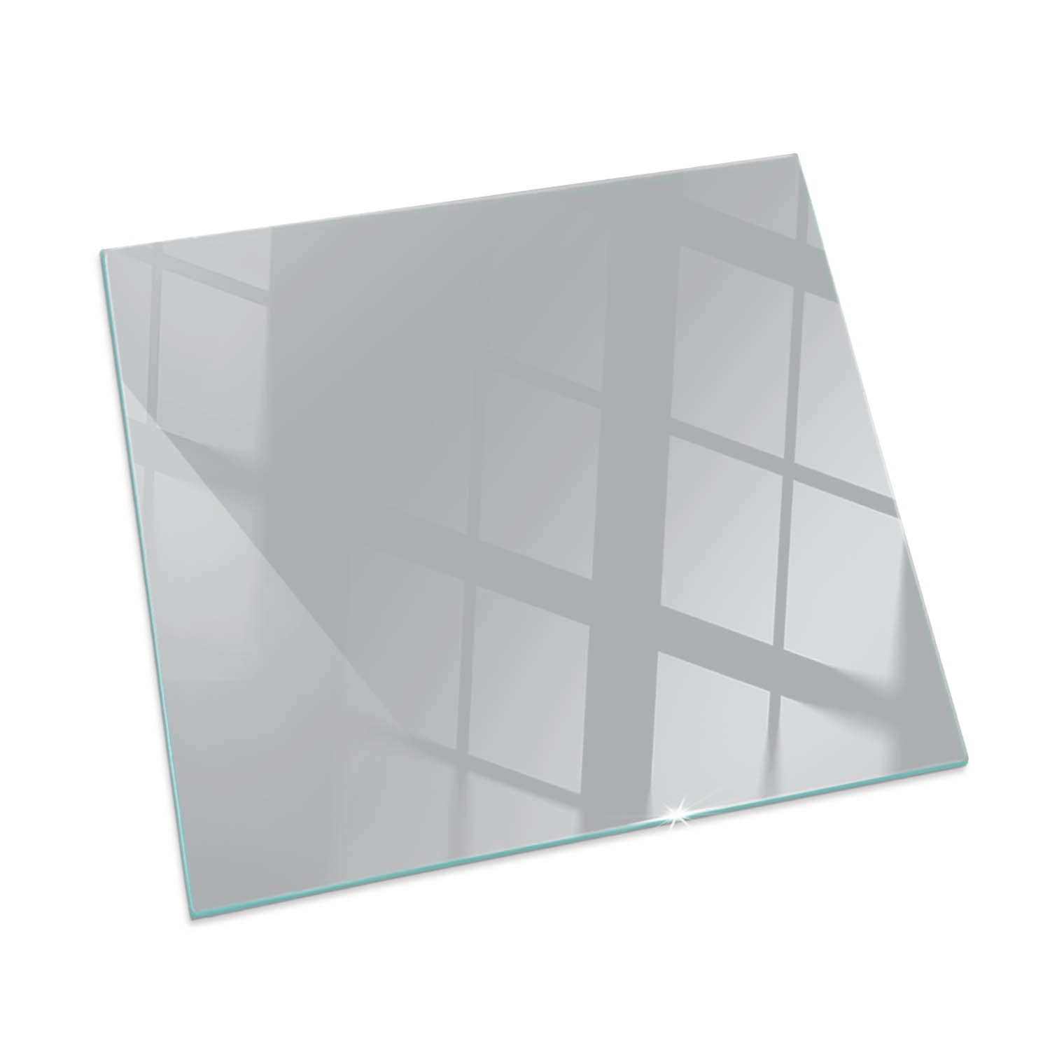 Tulup Glasplatte für Kamin Grau Kaminofen Glas Bodenplatte Quadrat 60x60 cm Grau Glasplatte für Kamin Glasbodenplatte für Kaminöfen