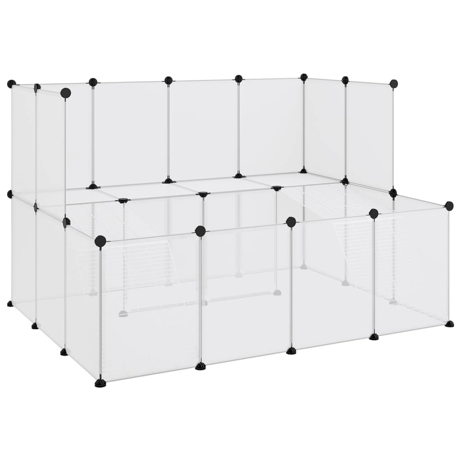 vidaXL Kleintierkäfig Transparent 143x107x93 cm PP und Stahl