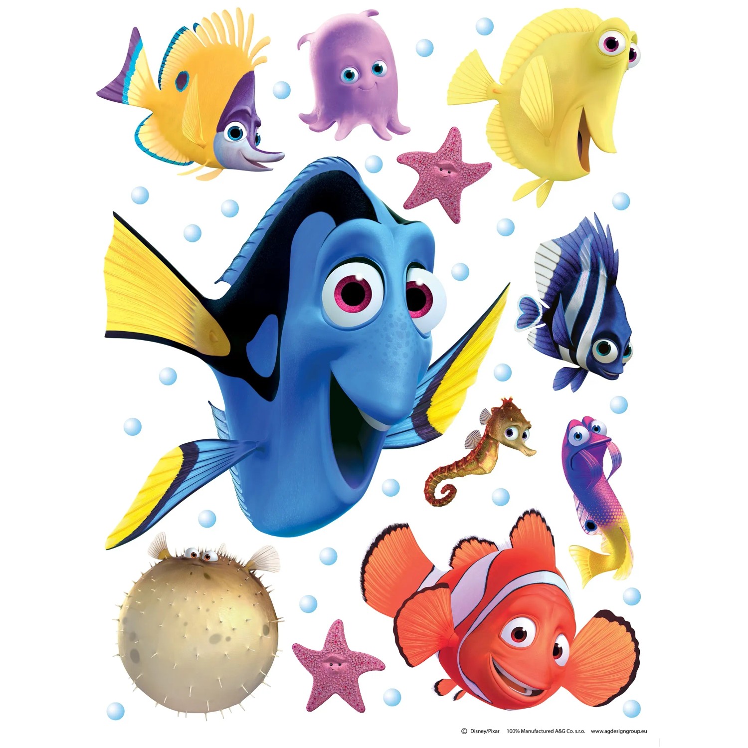 Disney Wandtattoo Findet Dorie Weiß und Blau 65 x 85 cm 600101