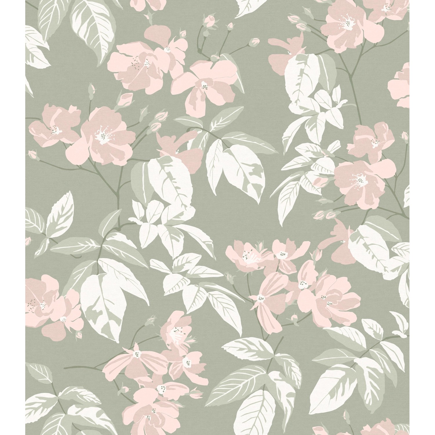 Schöner Wohnen Digitaltapete Blüten 3 m x 2,65 m Grün