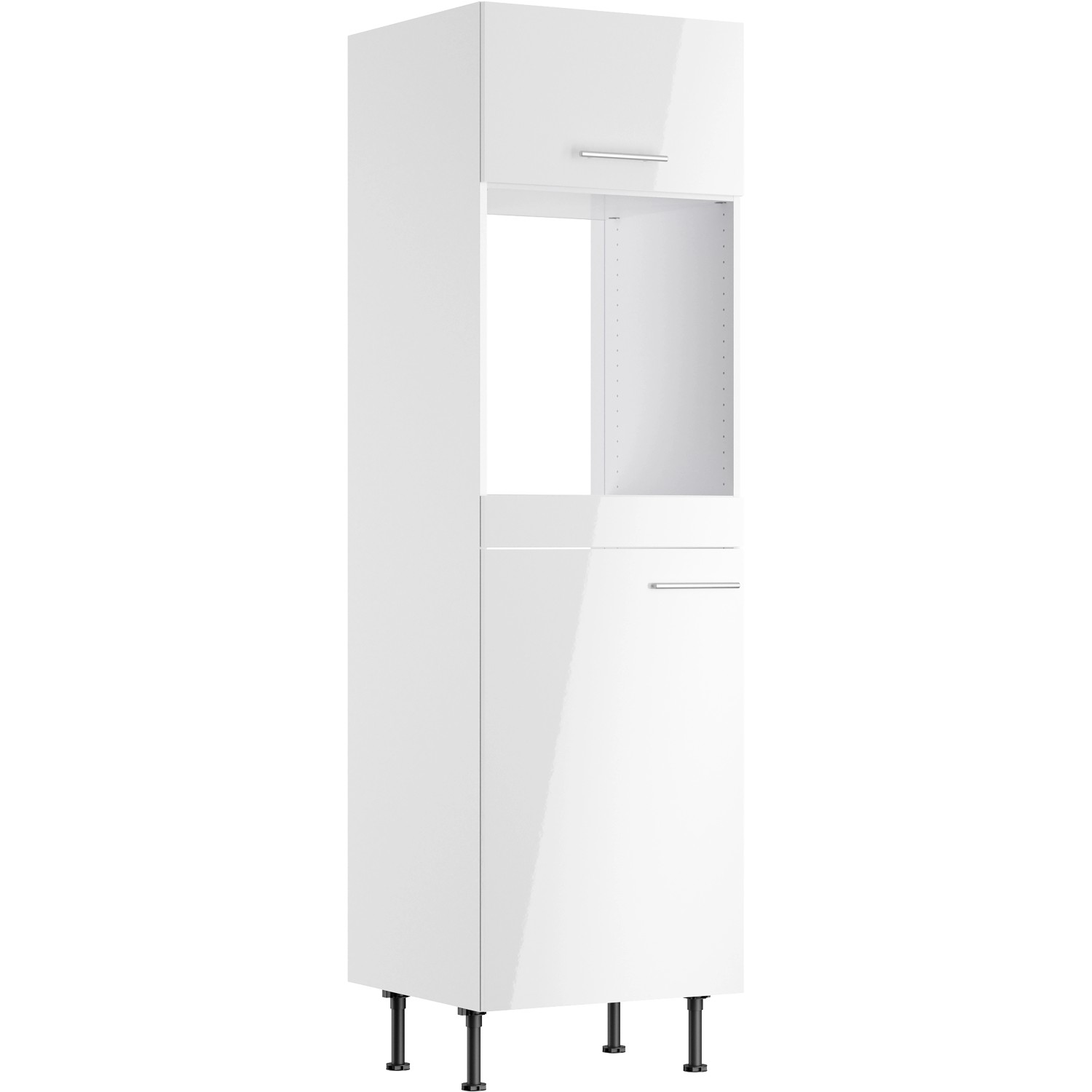 Optifit Hochschrank für Backofen und Kühlschrank Rurik986 60 cm Weiß