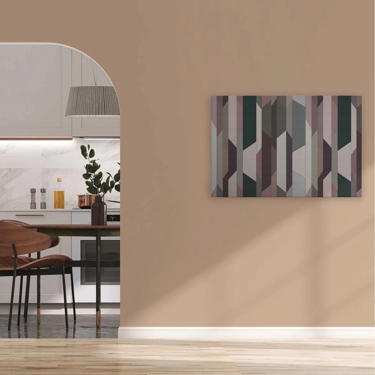 Bricoflor Wandbild Skandinavisch Bunt Leinwandbild Grau Rosa Für Schlafzimmer Und Jugendzimmer Deko Bild Geometrisch 90 X 60 Cm