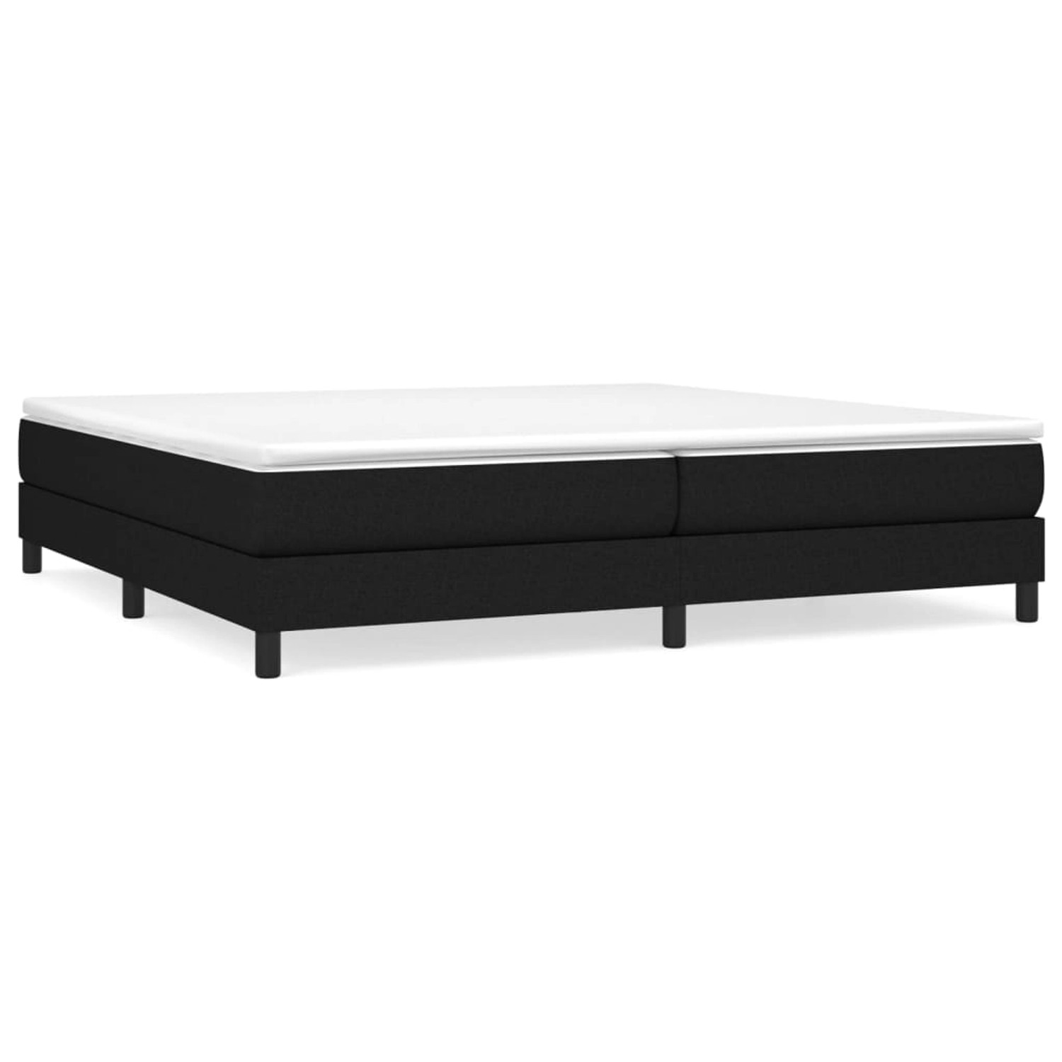 vidaXL Boxspringbett mit Matratze Schwarz 200x200 cm Stoff1398124
