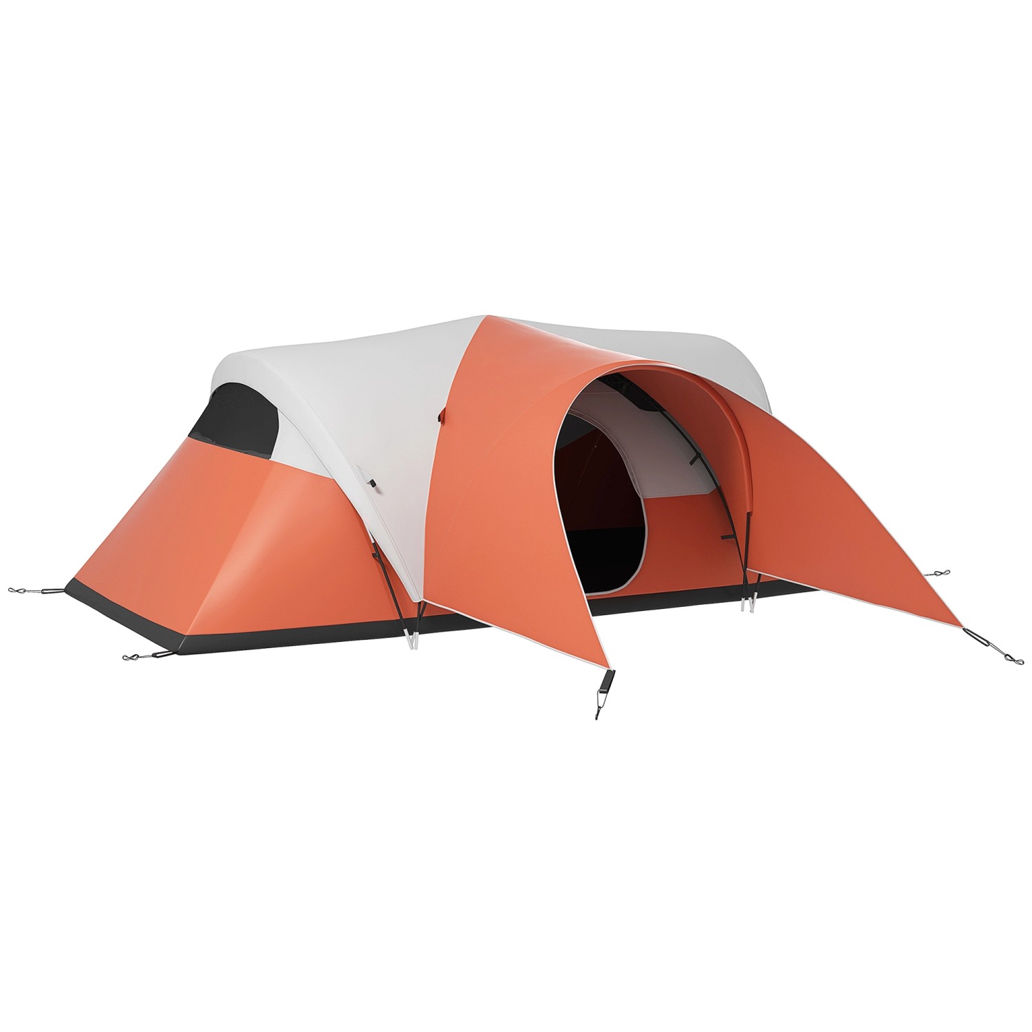 Outsunny Tunnelzelt Campingzelt Polyester Orange 550L x 300B x 198H cm