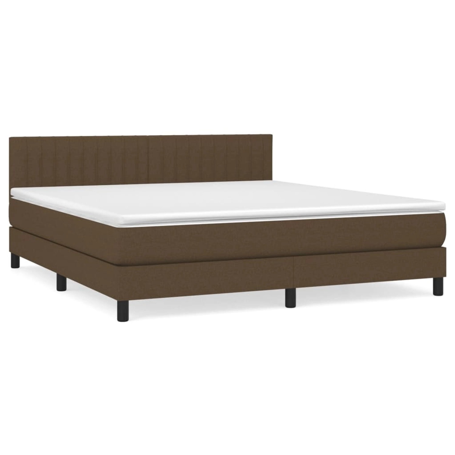 vidaXL Boxspringbett mit Matratze Dunkelbraun 180x200 cm Stoff1468068