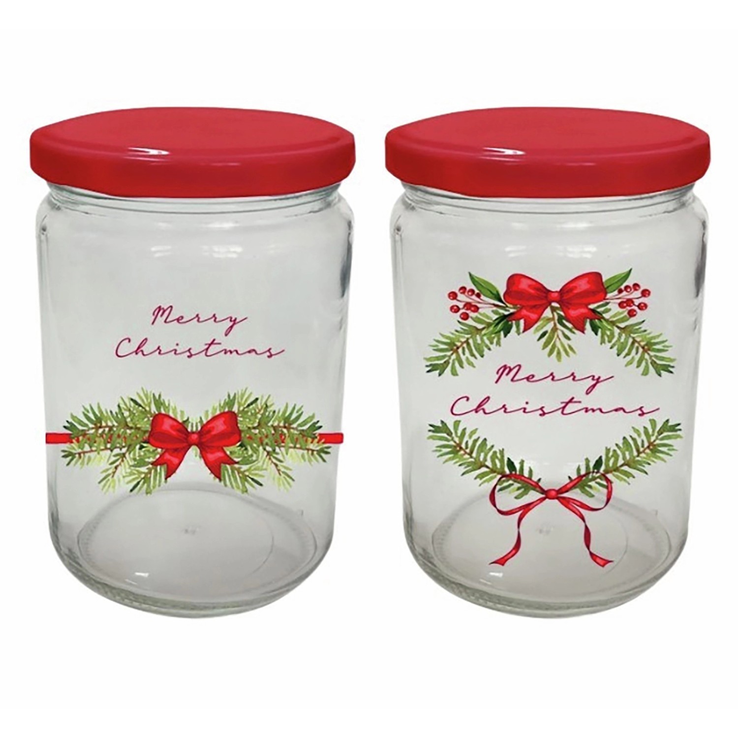 Boltze Vorratsglas Noelle Rund 8,6 x 8,6 x 13 cm Mehrfarbig 2-fach sortiert