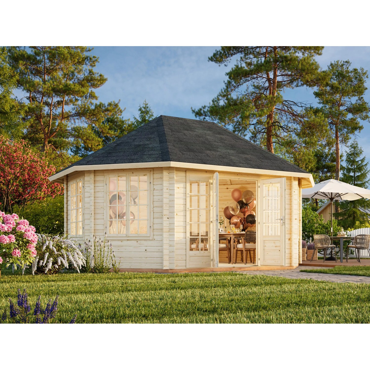 Palmako Holz-Pavillon Hanna 421/571 cm x 222 cm