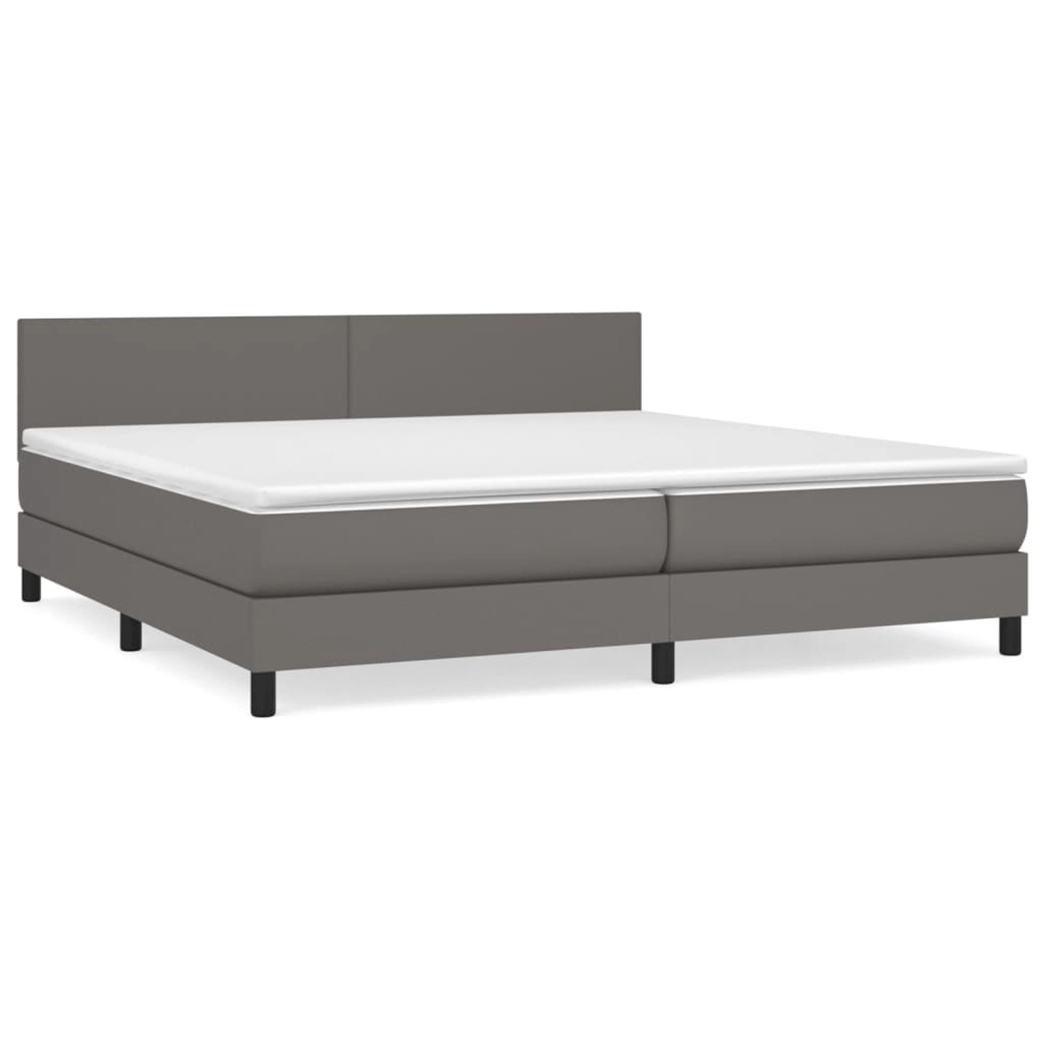 vidaXL Boxspringbett mit Matratze Grau 200x200 cm Kunstleder1389733