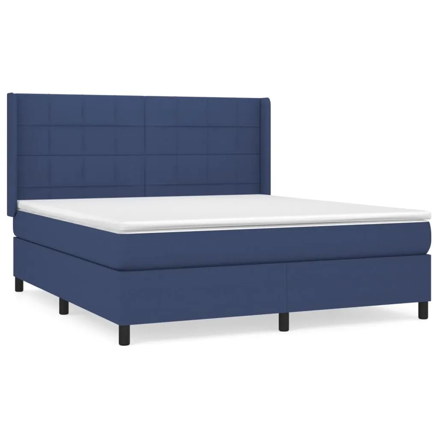 vidaXL Boxspringbett mit Matratze Blau 180x200 cm Stoff1394076