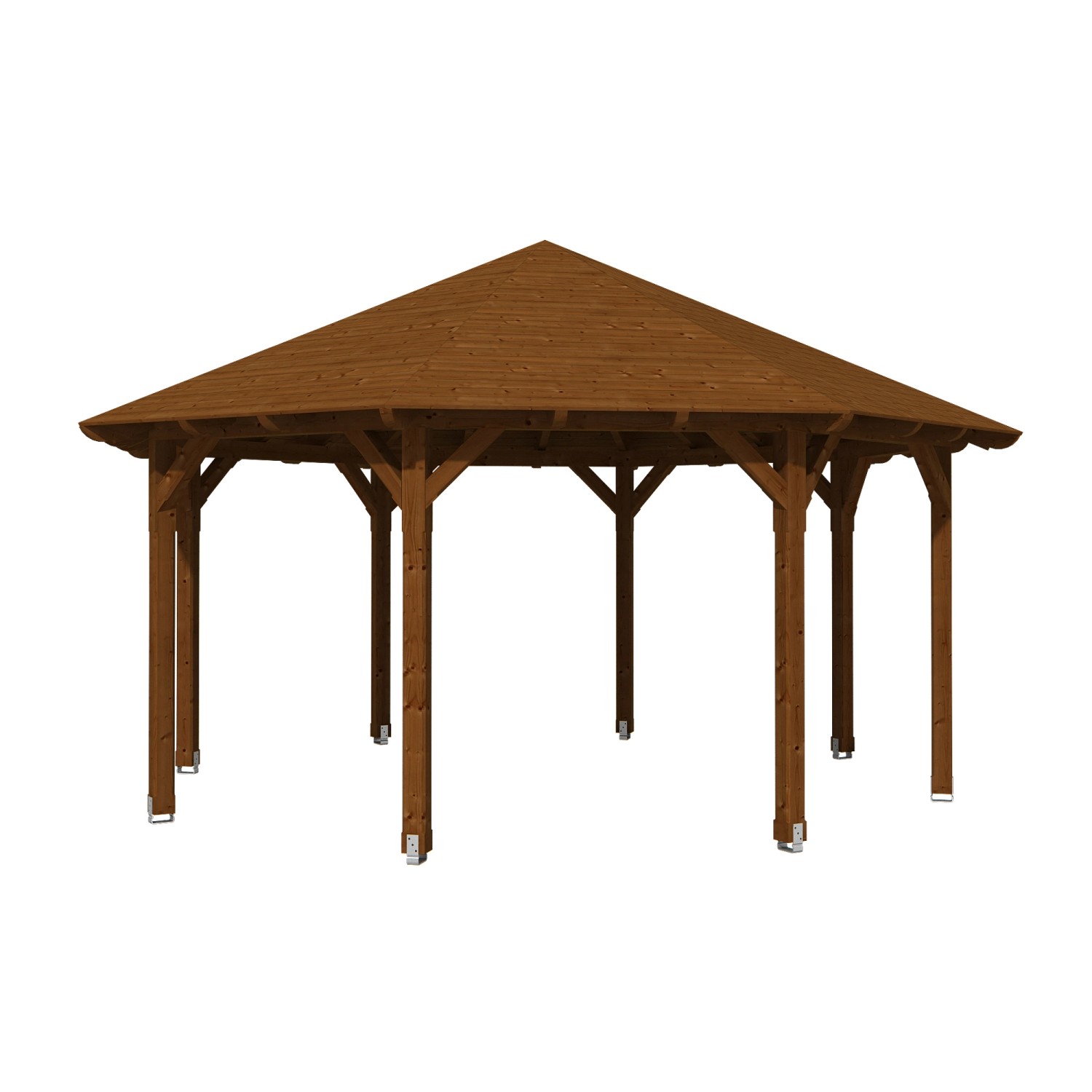 Skan Holz Pavillon Lyon 3 aus Douglasie Ø 557 cm Nuss