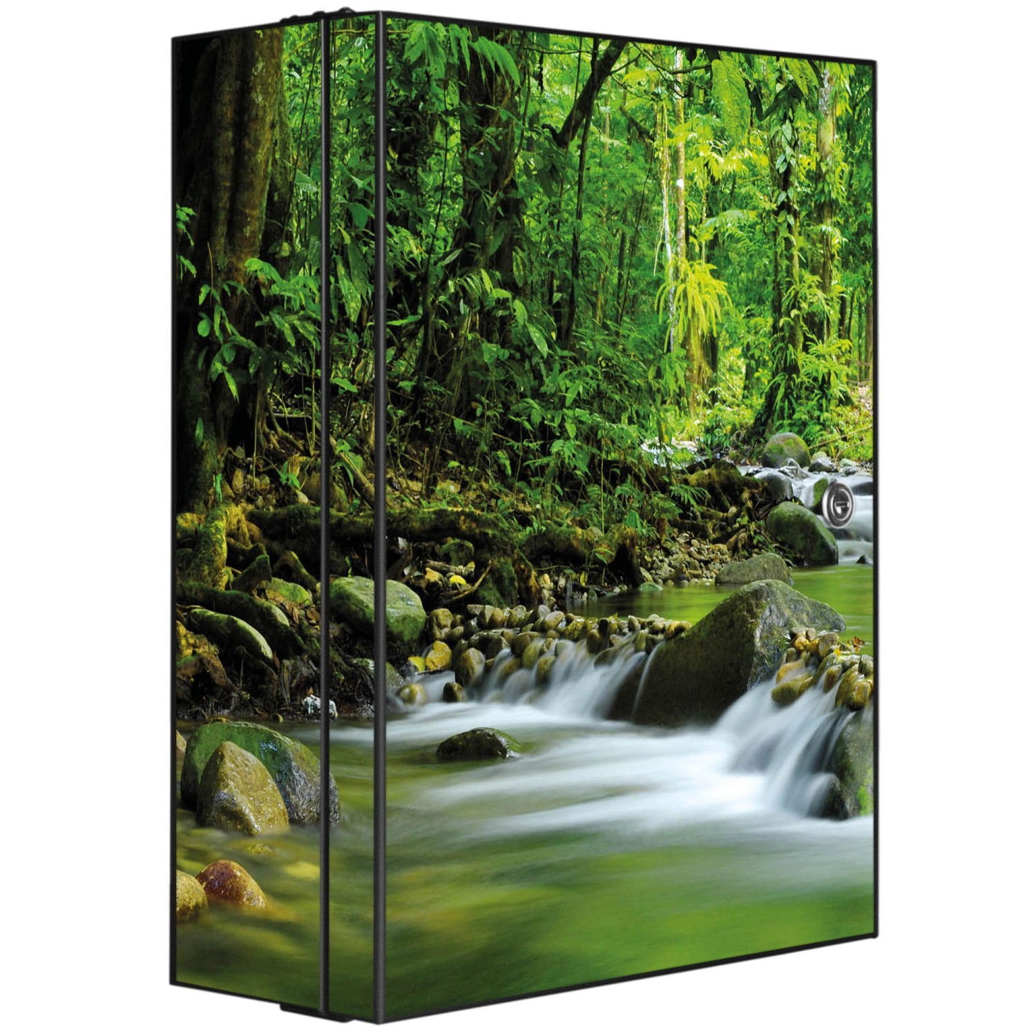 Banjado XXL Medizinschrank Abschliessbar 35x46x15cm Arzneischrank Anthrazit Aus Metall Mit Motiv Motiv Rauschender Bach