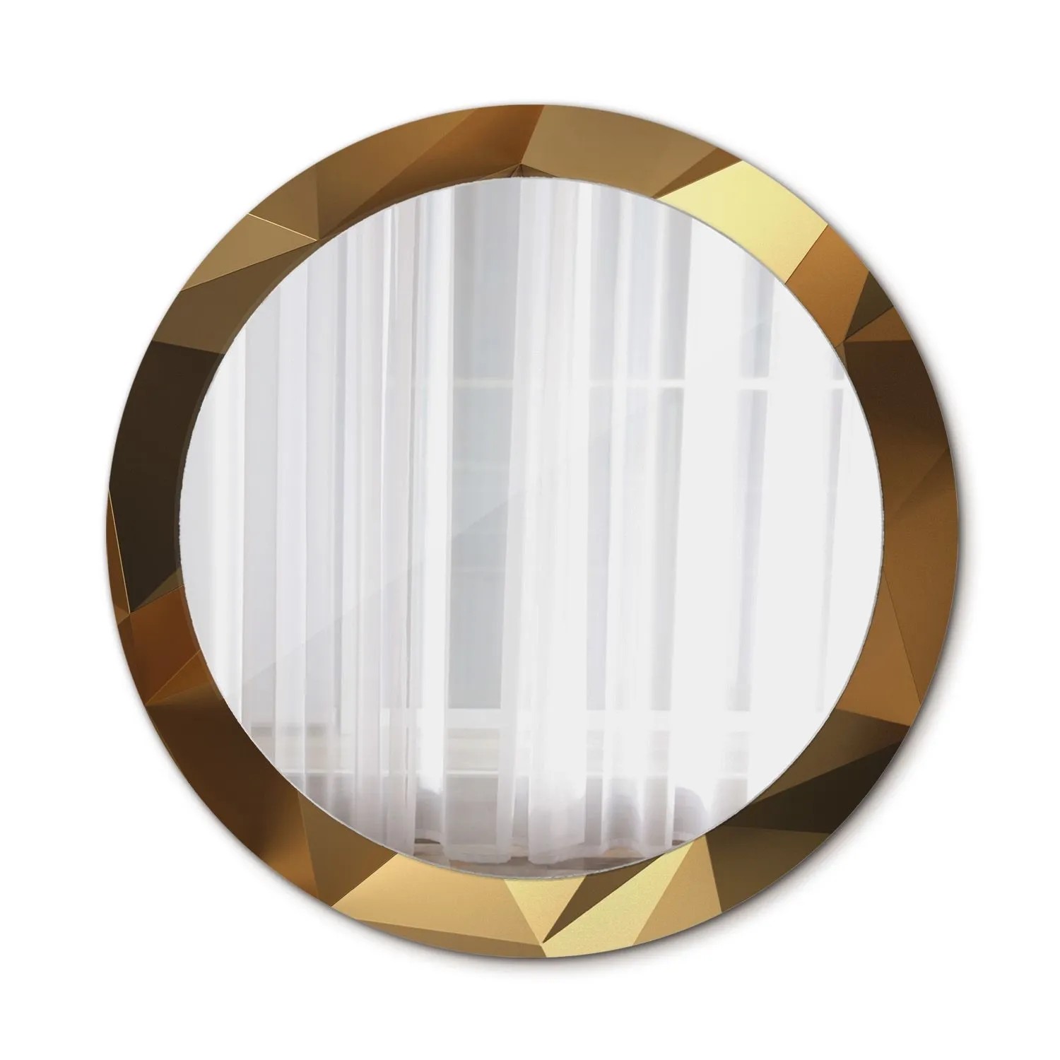 Tulup Spiegel mit Aufdruck Geometrisches Muster 90x90 cm Runder Spiegel mit Dekorativem Aufdruck Spiegel mit Zierrahmen Spiegel mit Ornamenten