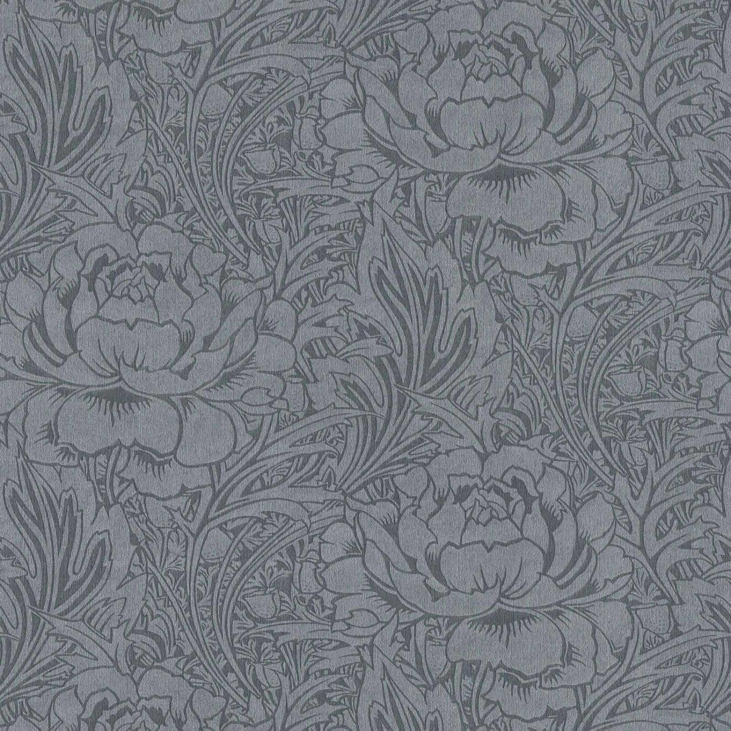 Bricoflor anthrazit Tapete mit Rosen Vlies Blumentapete Nostalgisch für Ess und Wohnzimmer Vintage Vliestapete Dunkelgrau mit Blumen Im Landhausstil