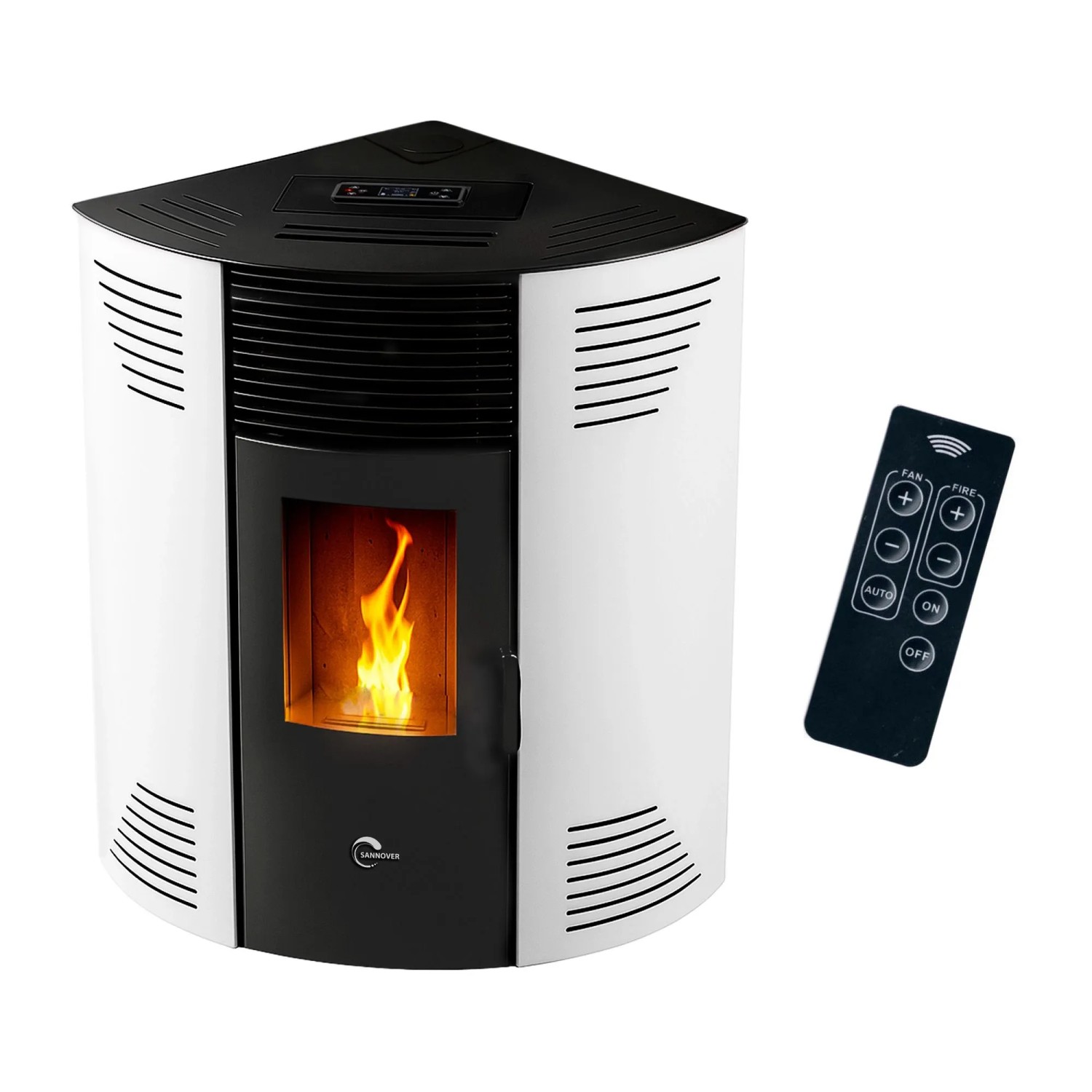 Sannover Eck-Pelletofen Iseos 12,2 kW Weiß