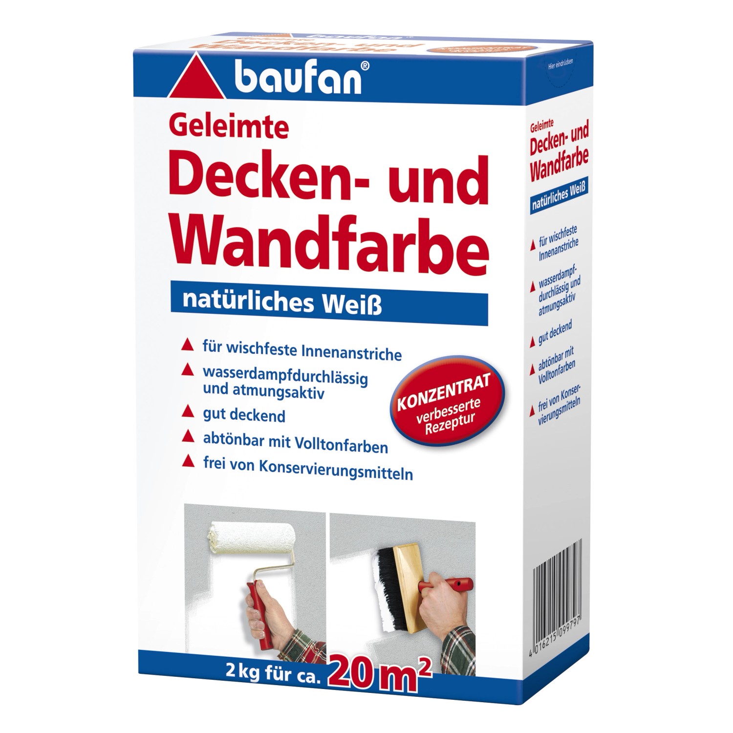 Baufan Geleimte Decken- und Wandfarbe 2 kg