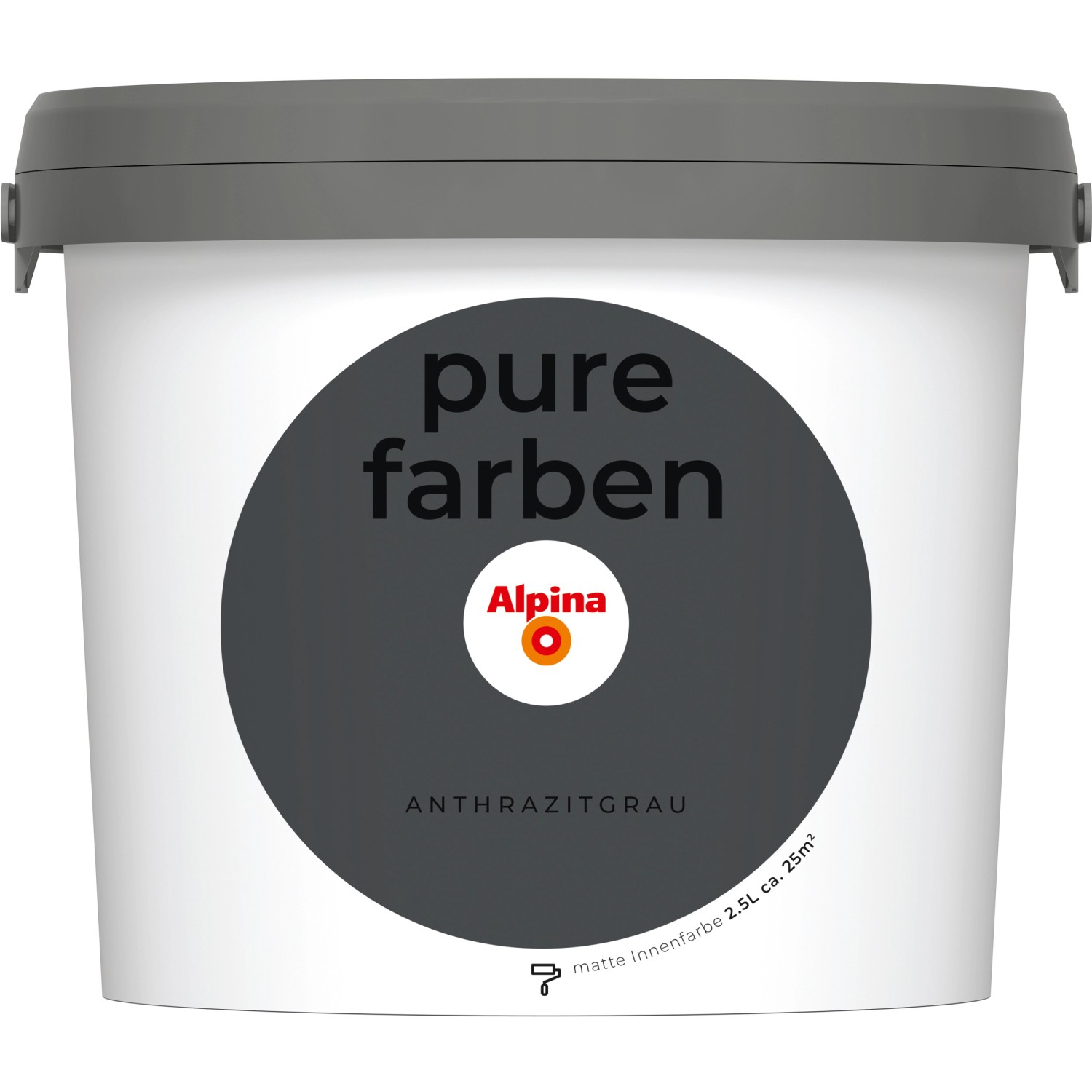 Alpina Wandfarbe Pure Farben Anthrazit 2,5 l
