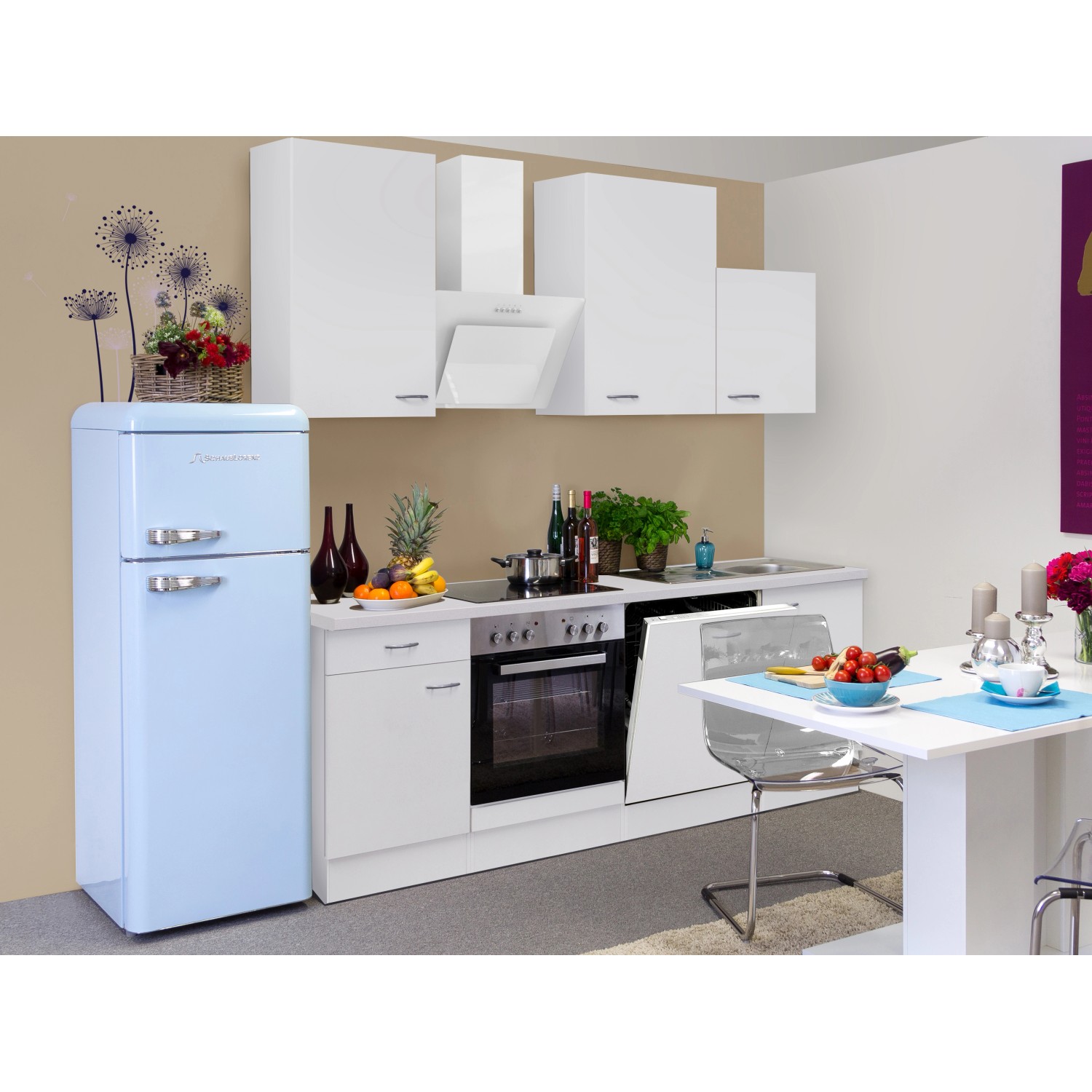 Flex-Well Classic Küchenzeile Wito 220 cm Weiß