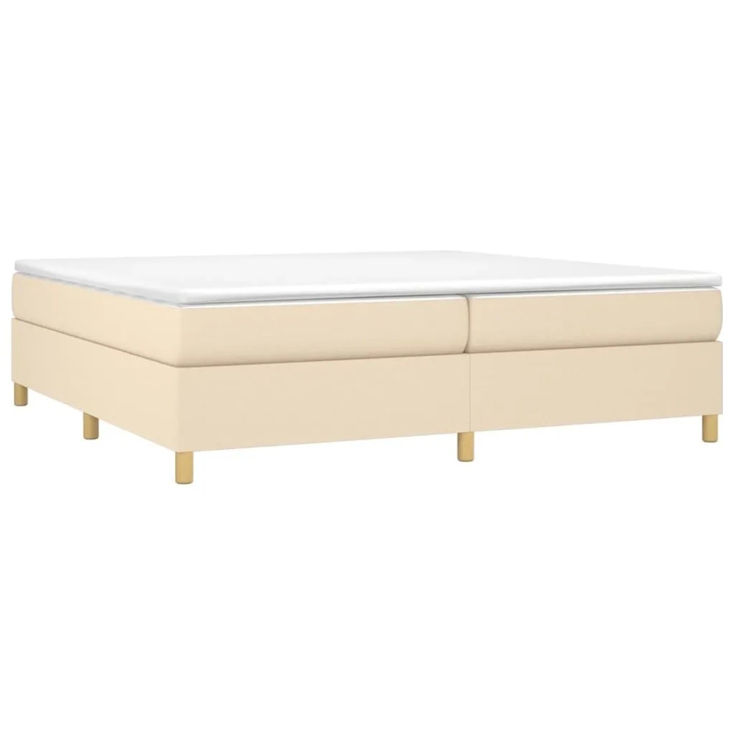 vidaXL Boxspringbett mit Matratze Creme 200x200 cm Stoff 3144551