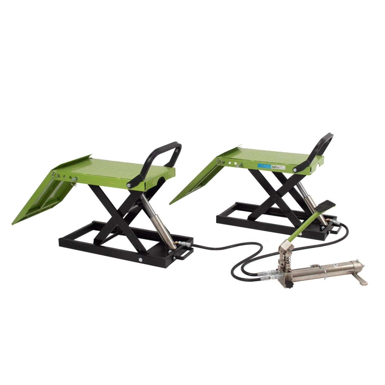TRUTZHOLM Auffahrrampe Hydraulisch 1360 kg Breite Je 34 cm Hebebühne Schwarz Grün