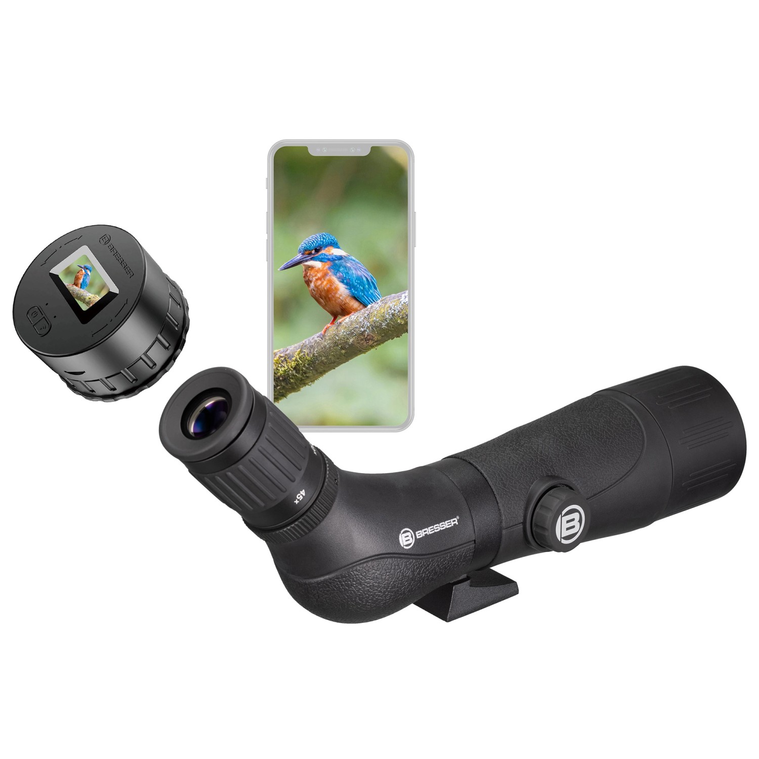 Bresser WLAN-Okularkamera Spektar 15 - 45 x 60 inkl. Display Schwarz