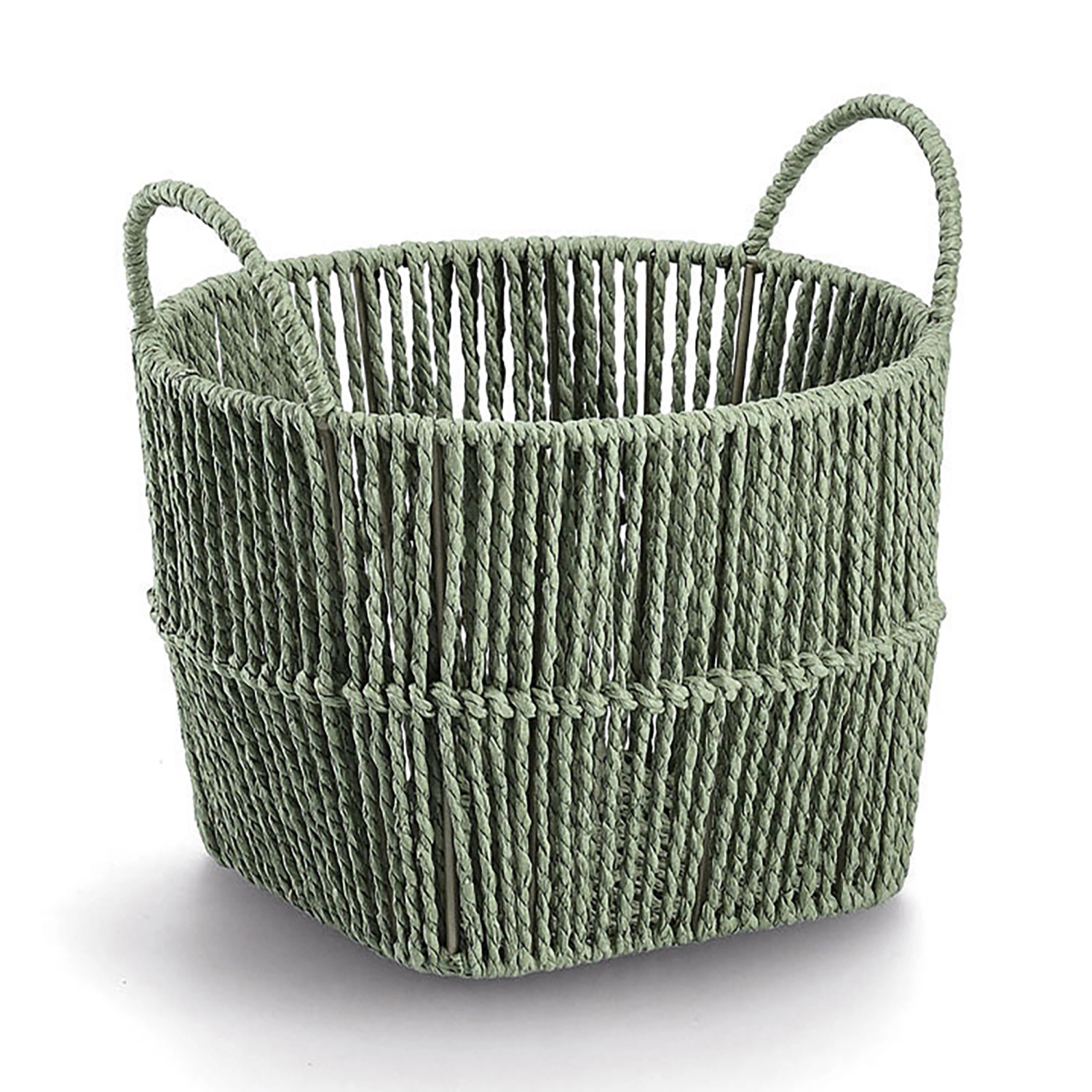 Zeller Aufbewahrungskorb Papiergeflecht Ø 26 cm x 18 cm Salbei