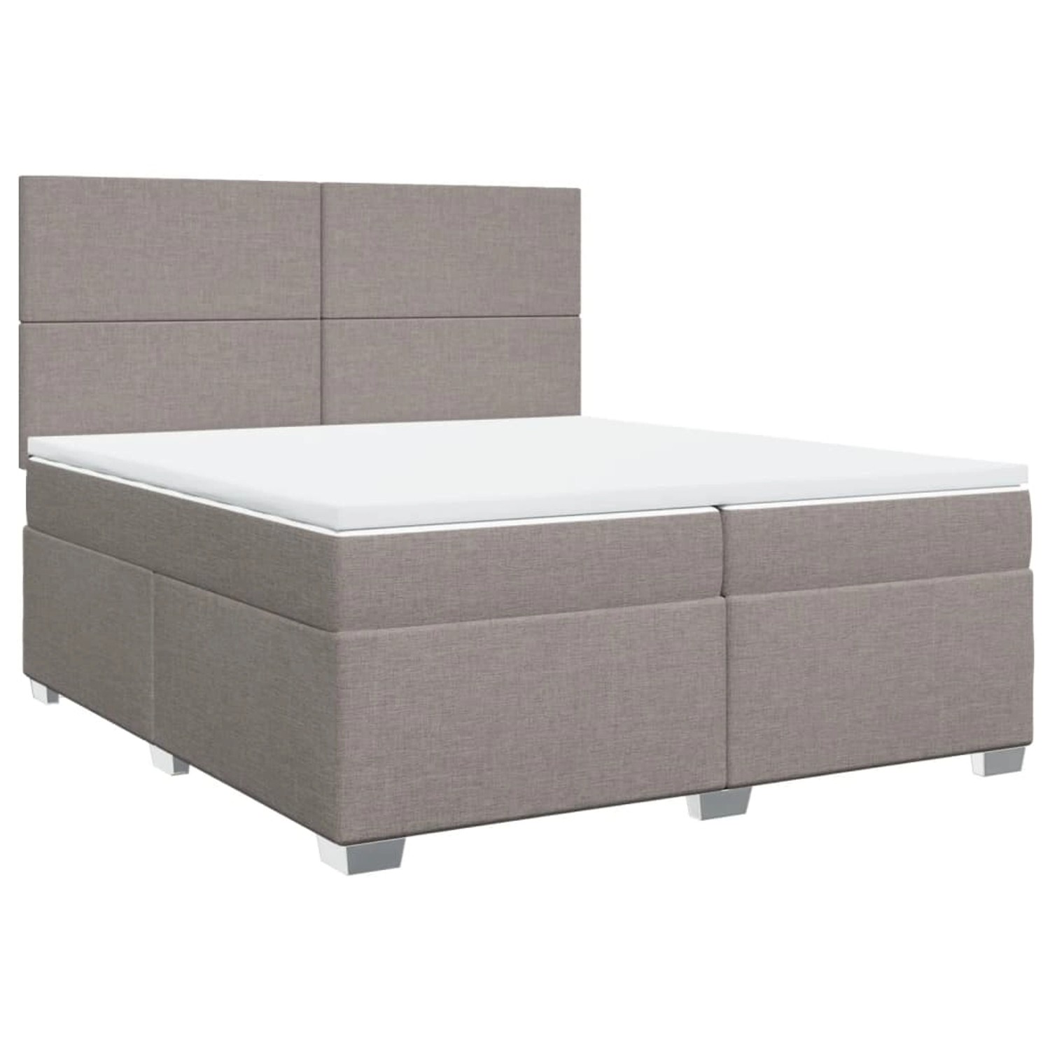 vidaXL Boxspringbett mit Matratze Taupe 200x200 cm Stoff2098227