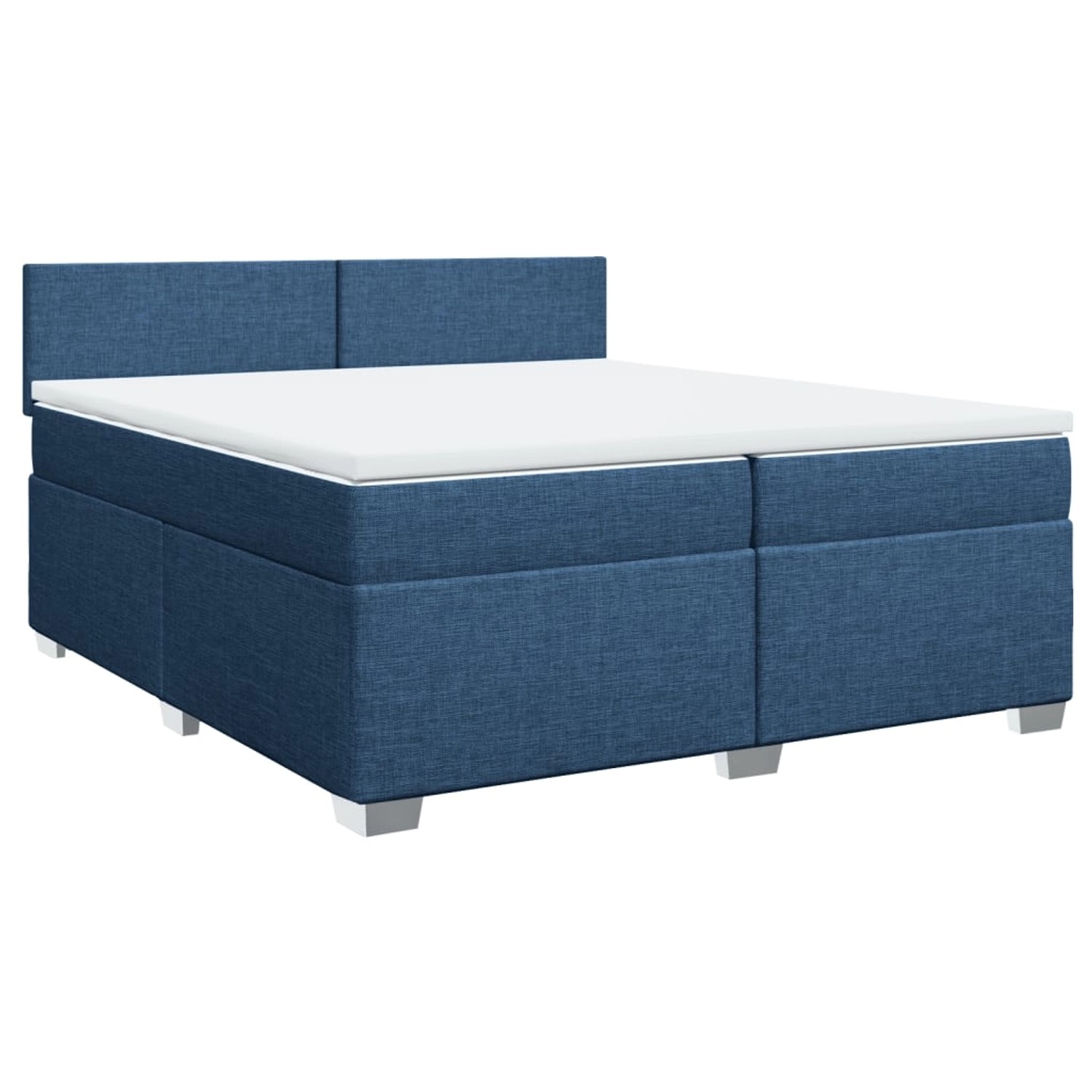 vidaXL Boxspringbett mit Matratze Blau 200x200 cm Stoff2105942