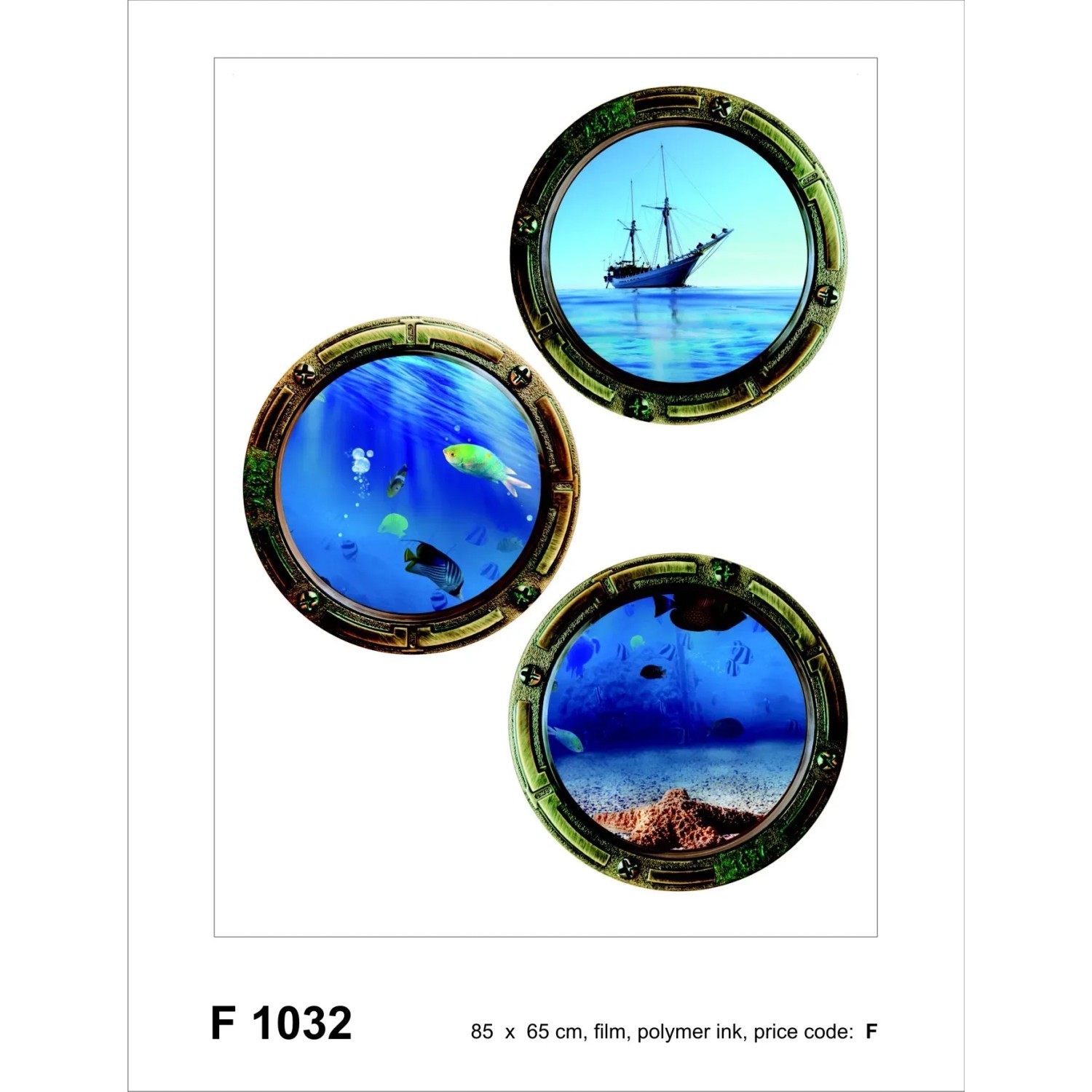 Sanders & Sanders Wandtattoo Meerblick Blau 65 x 85 cm 600267