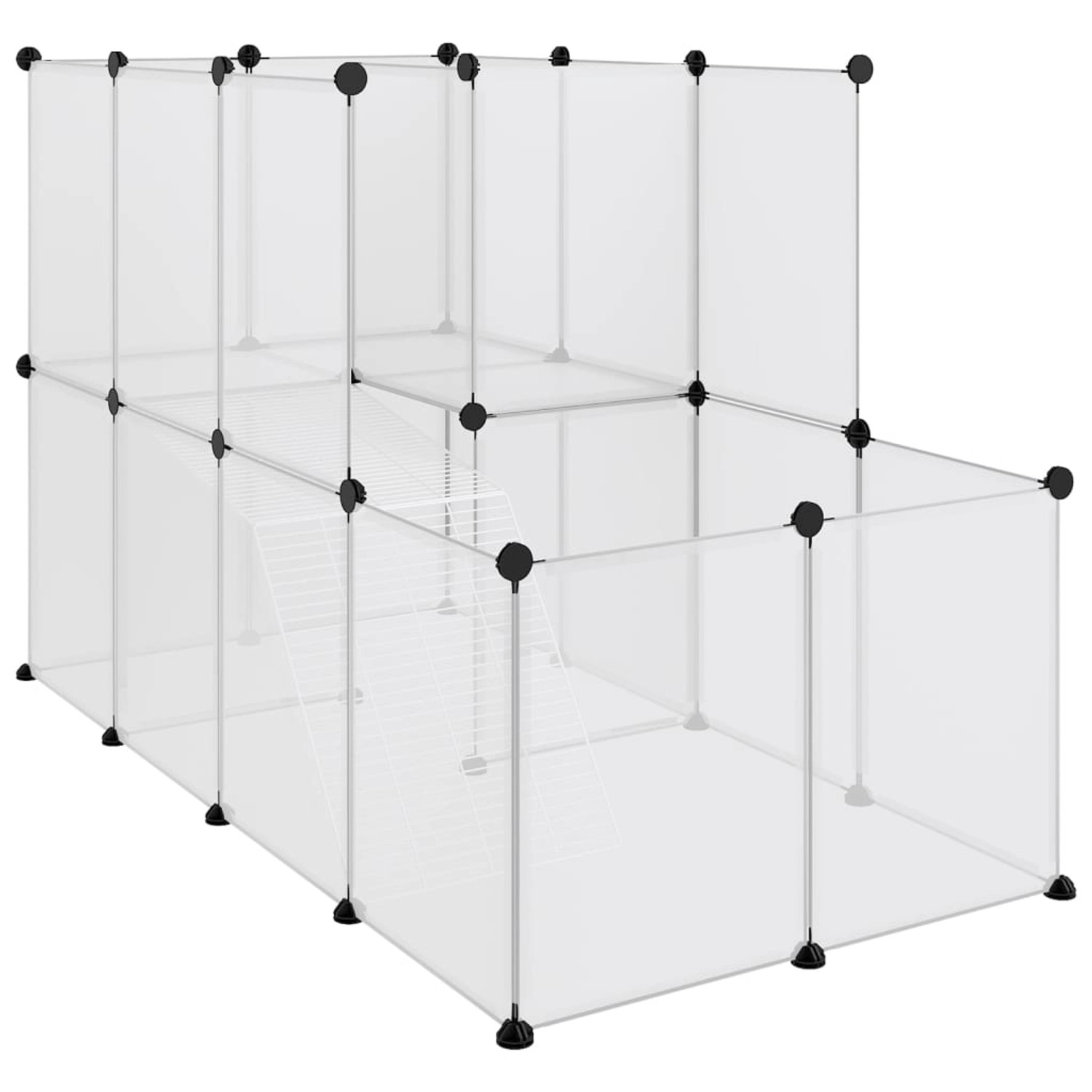 vidaXL Kleintierkäfig Transparent 142x74x93 cm PP und Stahl