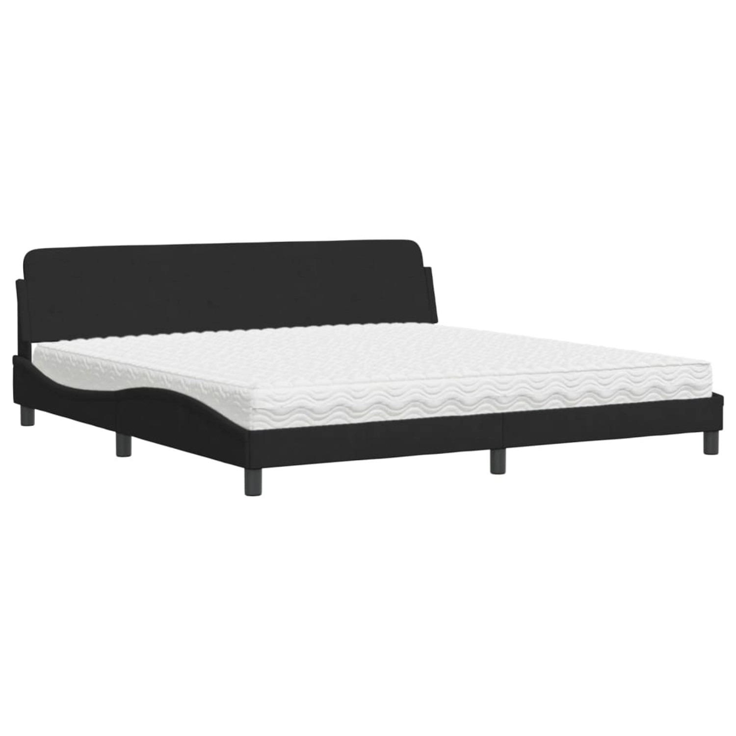 vidaXL Bett mit Matratze Schwarz 200x200 cm Samt Modell 22007529