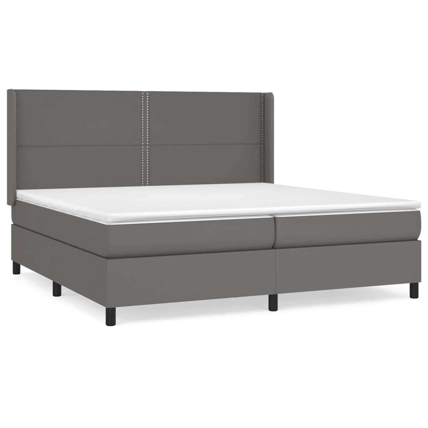 vidaXL Boxspringbett mit Matratze Grau 200x200 cm Kunstleder1469537