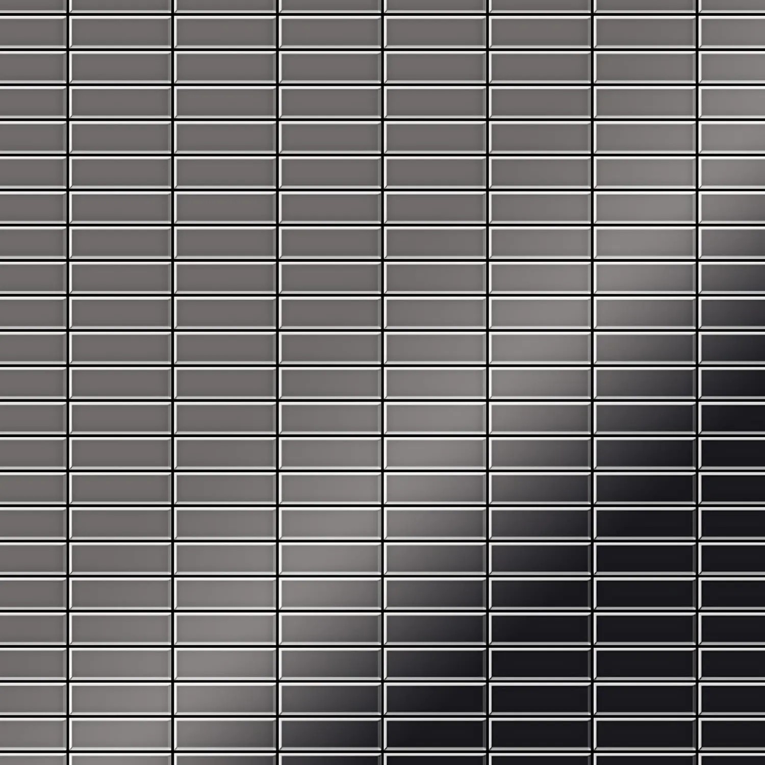 ALLOY Mosaik Fliese Massiv Metall Titan Hochglanz Dunkelgrau 1,6mm Cabin-ti-sm 1 Paket mit 10 Matten 1,01 m2 Grau