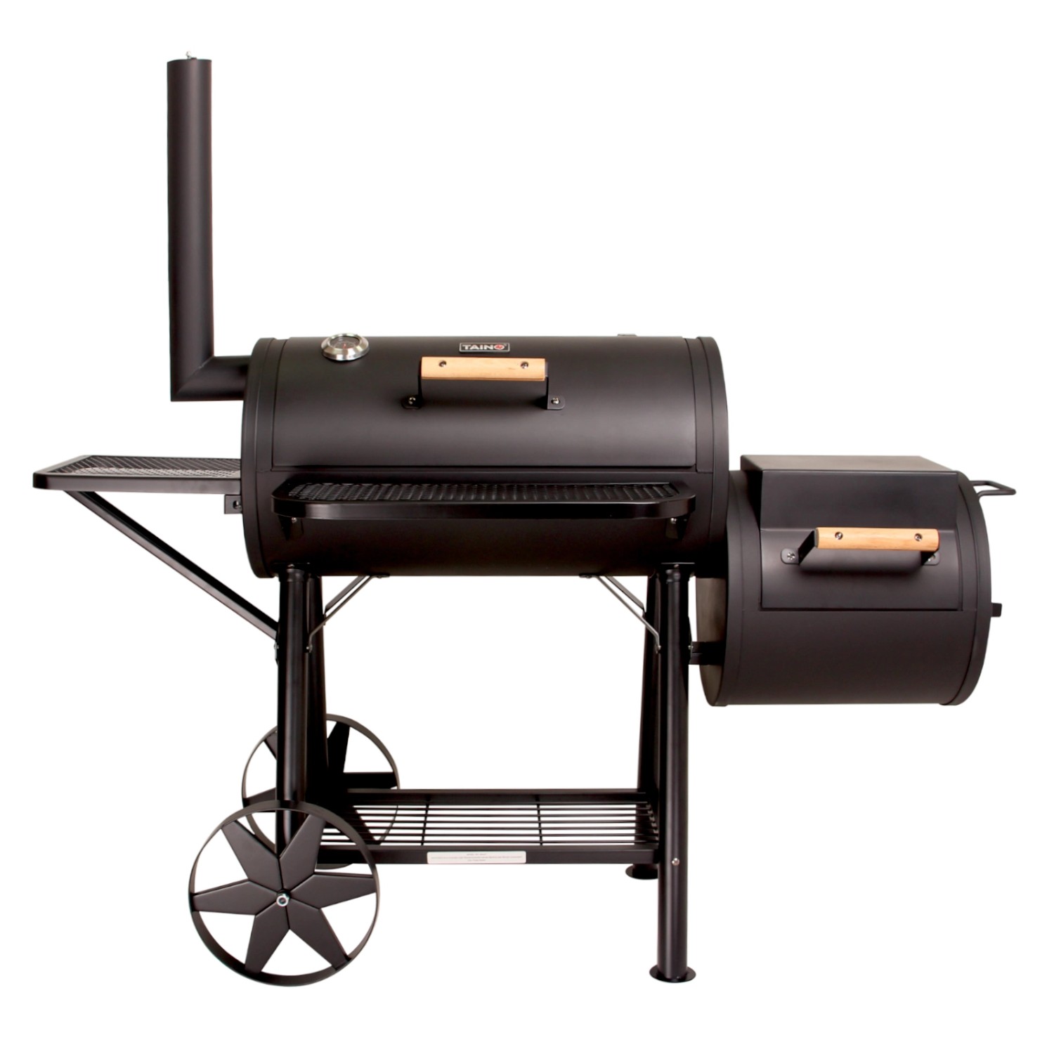 Taino Yuma Massiver Smoker BBQ Grillwagen Holzkohle Grill 90KG 3,5mm Offset