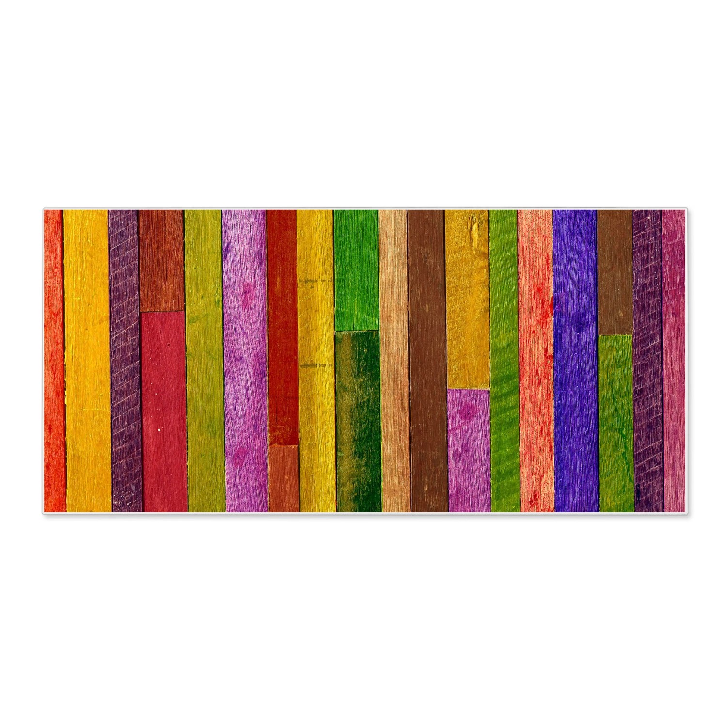 Banjado Magnettafel 78x37cm Magnetwand Weiß Aus Metall Magnetpinnwand Pinnwand Inkl. 4 Magnete Motiv Holz Collage Bunt