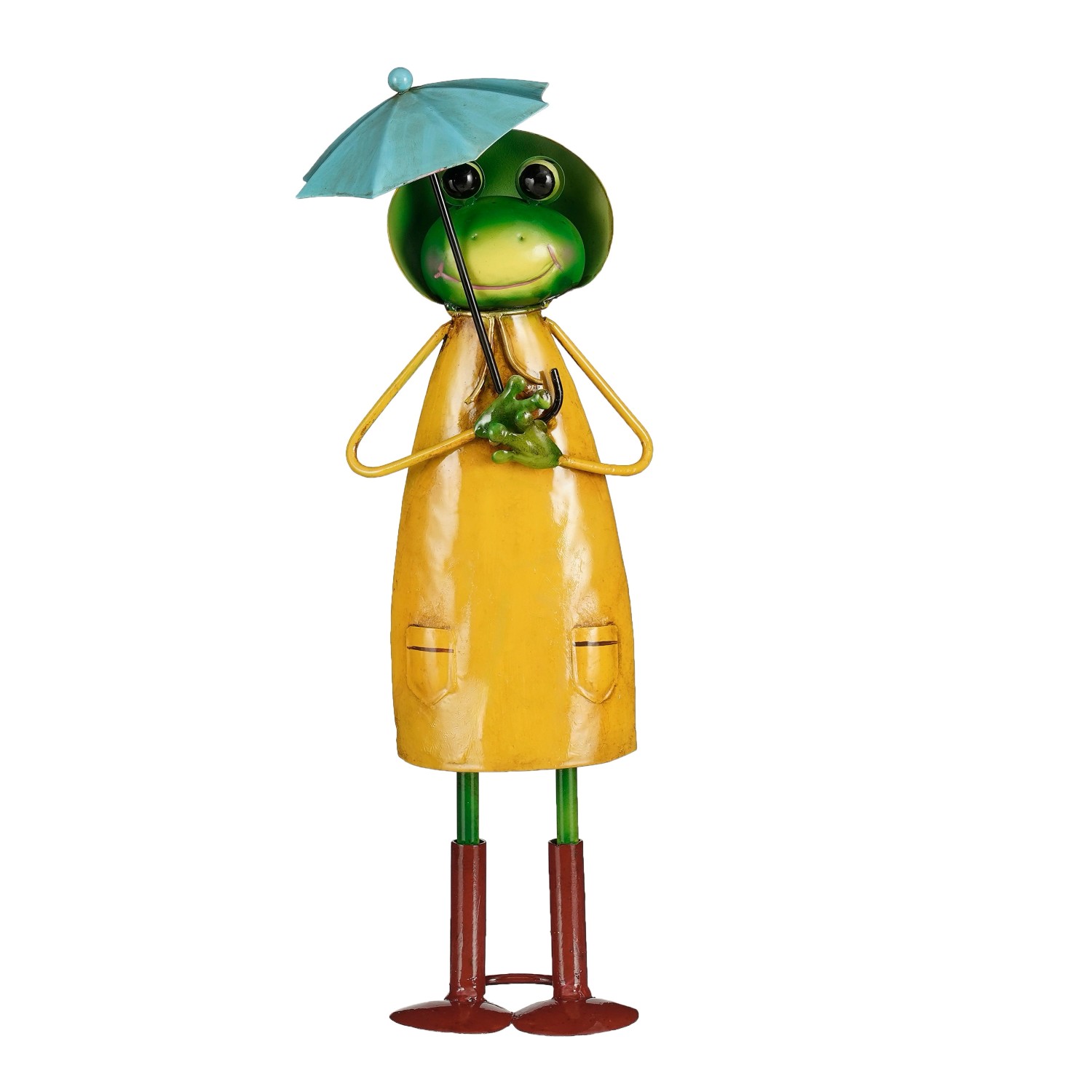 Mica Decorations Deko-Figur Frosch mit Regenschirm 35 cm Gelb