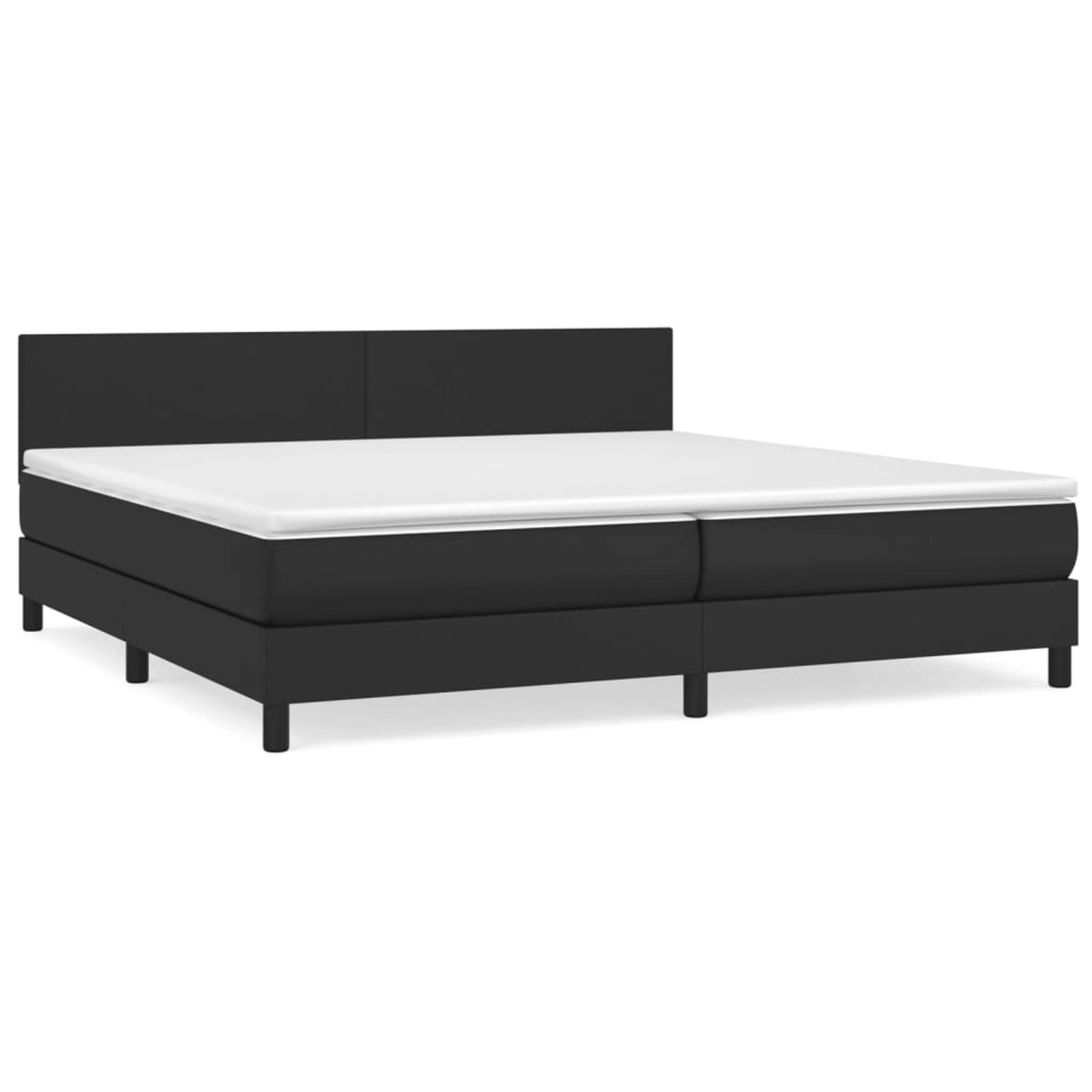 vidaXL Boxspringbett mit Matratze Schwarz 200x200 cm Kunstleder1389736