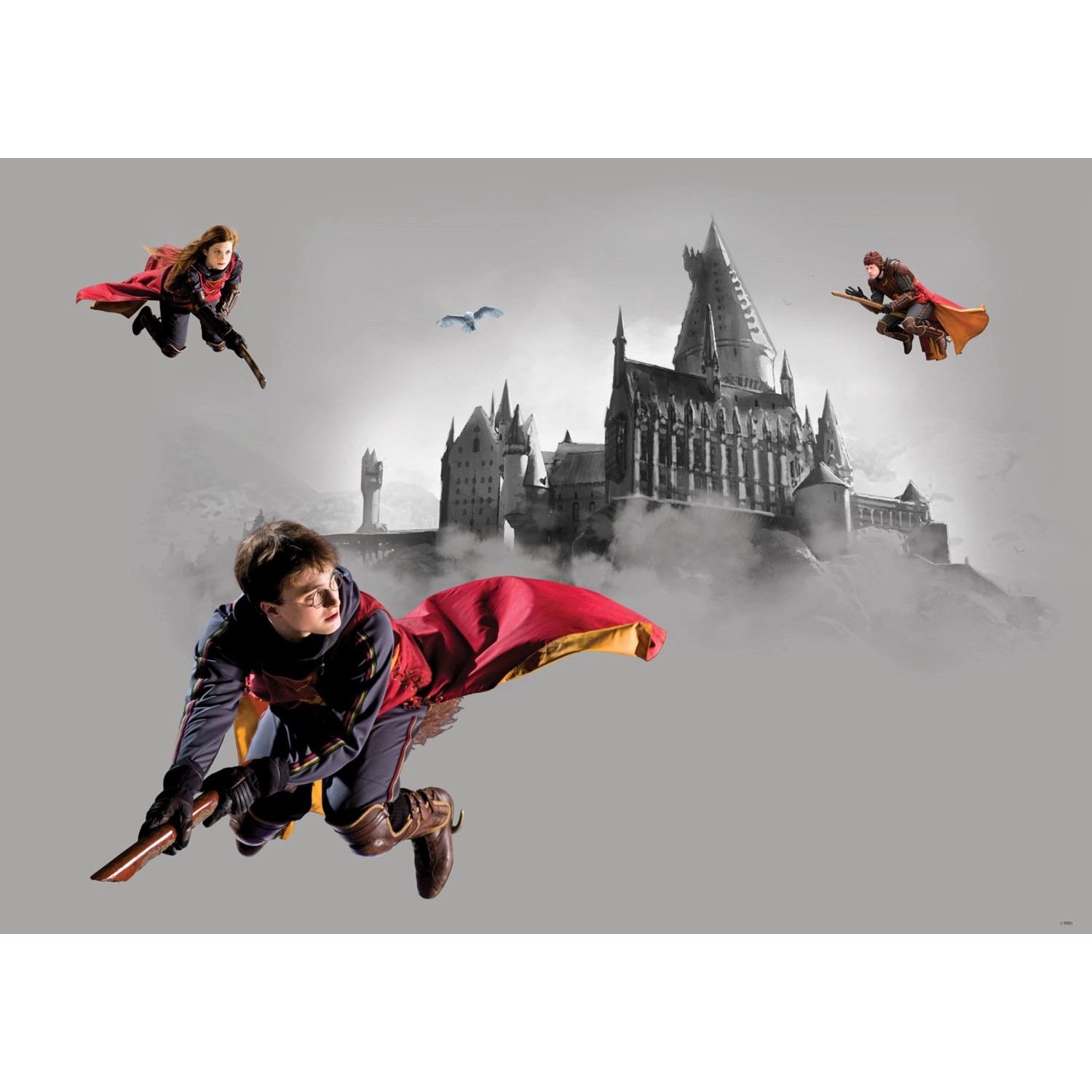 Sanders & Sanders Poster Harry Potter Hogwarts Grau und Rot 1.1 x 1.55 m 601249
