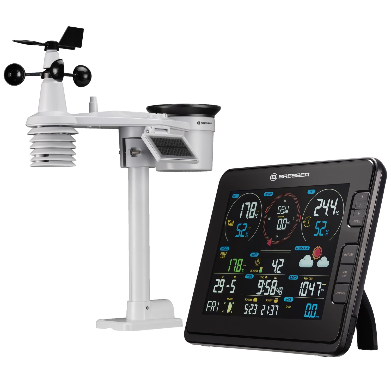 Bresser WLAN-Wetterstation Profi 7-in-1 mit Lichtintensität- und UV-Messung