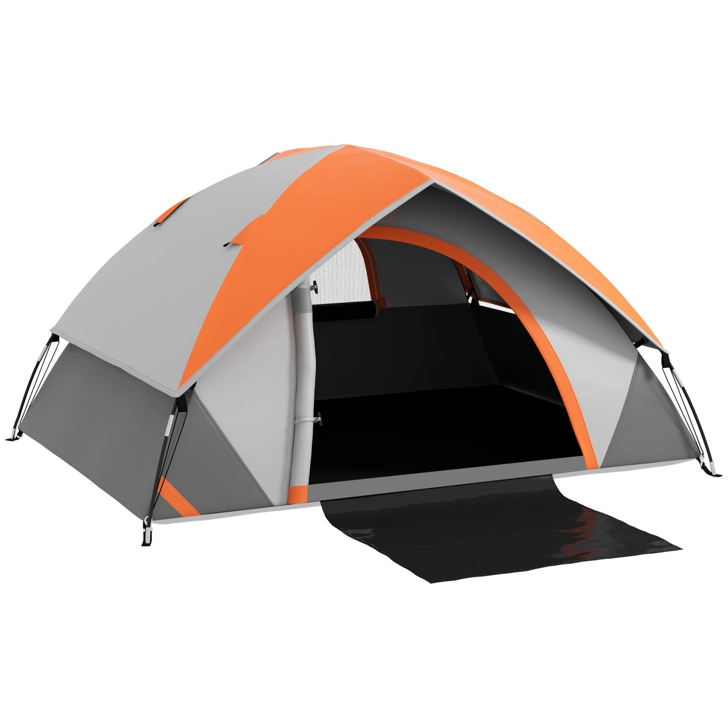Outsunny Campingzelt Polyester Kunststoff Rostrot 210L x 150B x 110H cm