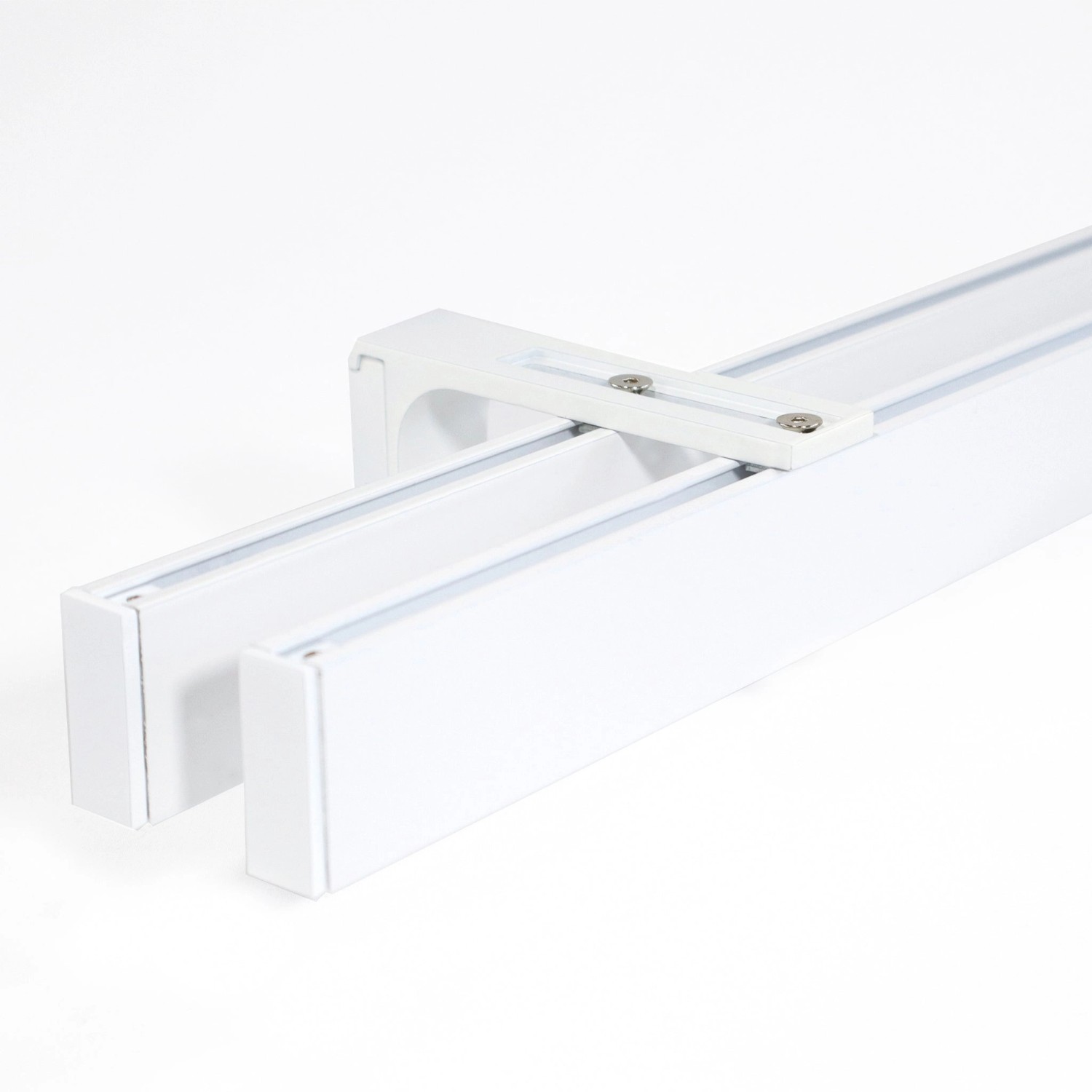 Deco-Raum Gardinenschiene nach Maß 2-Lauf Loft Weiß 120cm