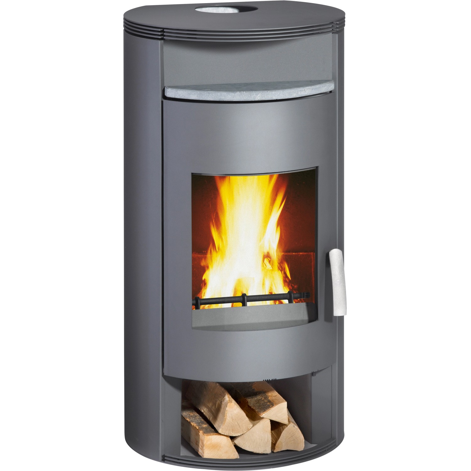 Wamsler Atlas Kaminofen Stahl Grau 8 kW