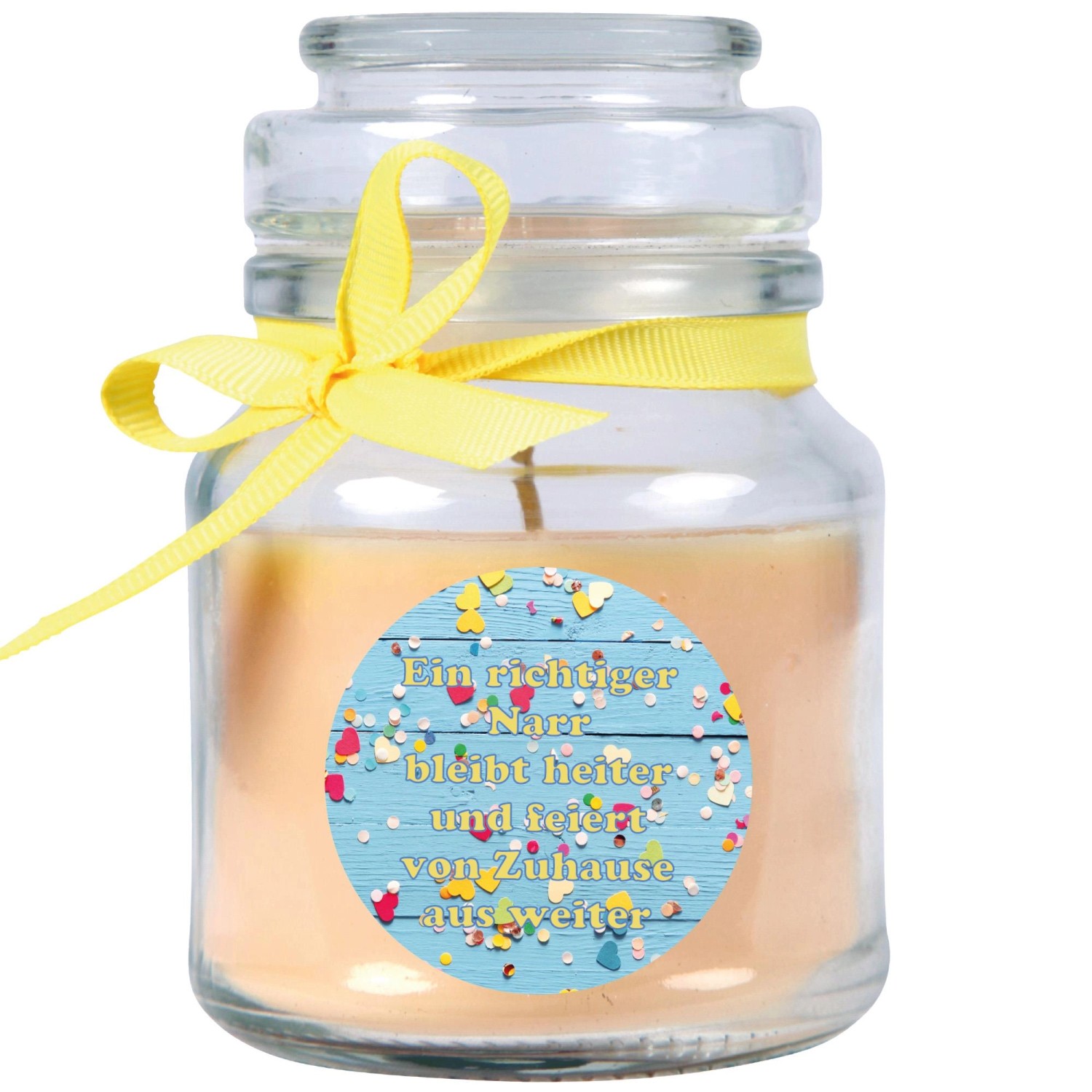 HS Candle Duftkerze & Glas Karneval Creme Bonbon 30h