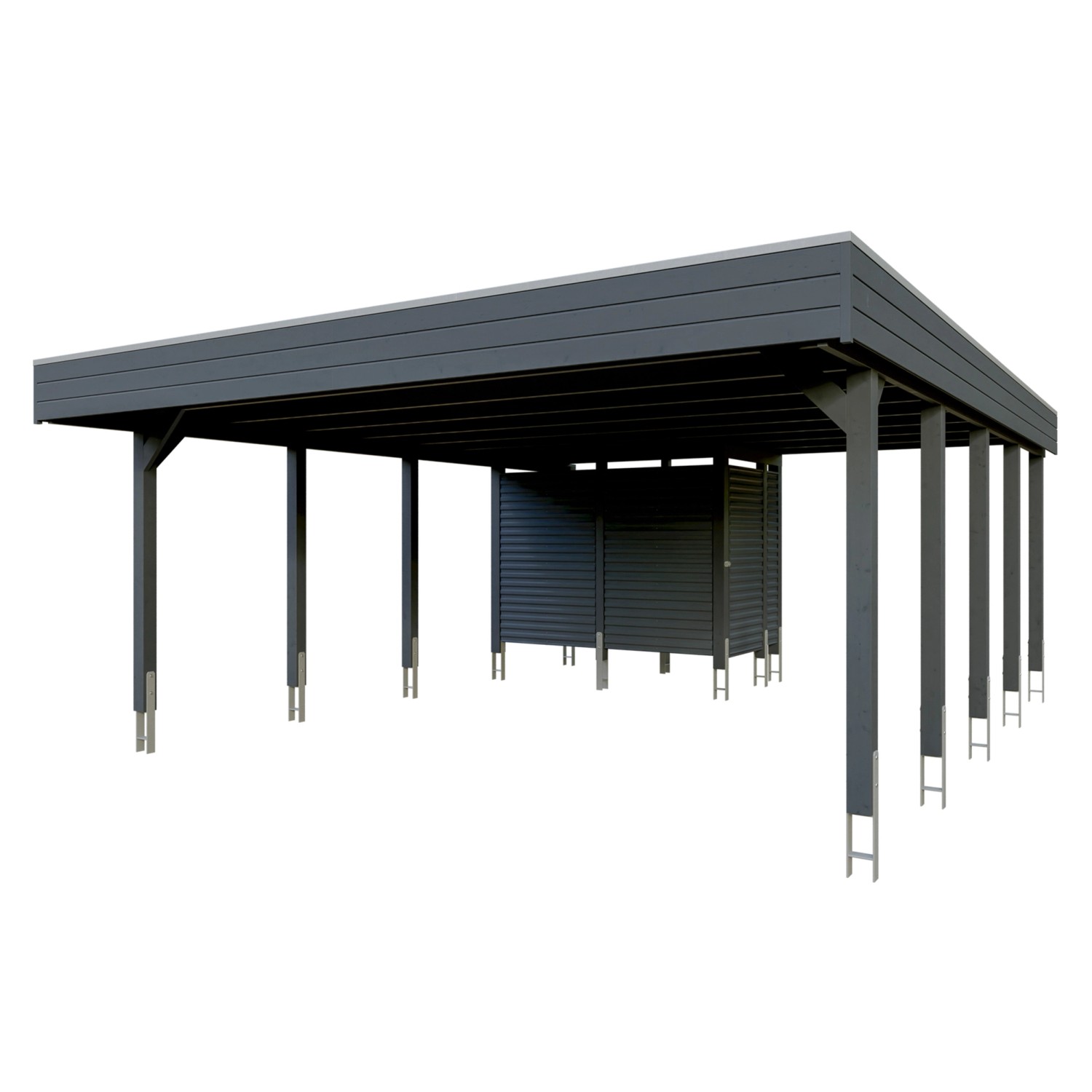 Skan Holz Carport Friesland Hybrid 557 cm x 708 cm Anthrazit