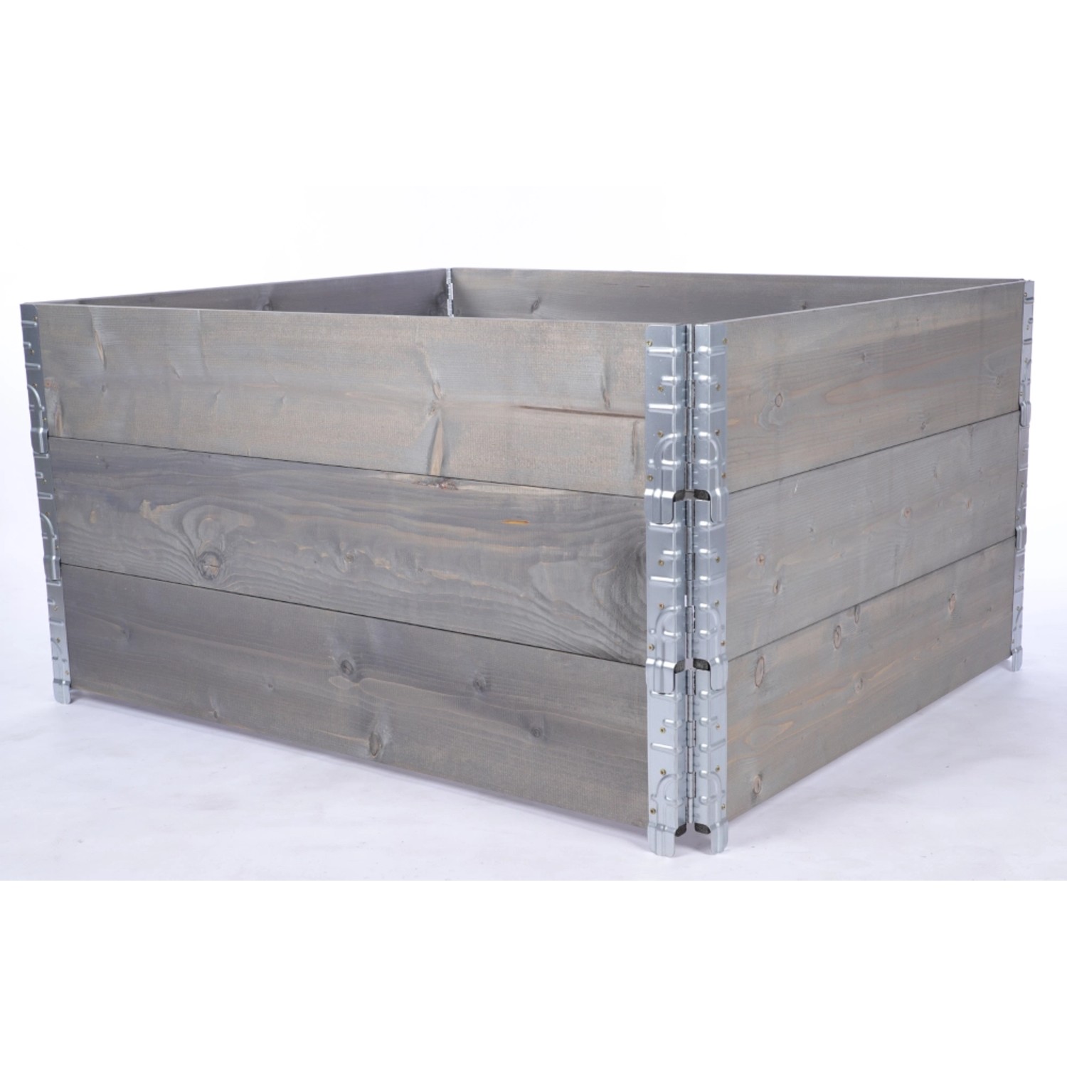 PROREGAL Hochbeetkisten GrowBox HxBxT 60x120x100cm 3 Ebenen Holz Grau