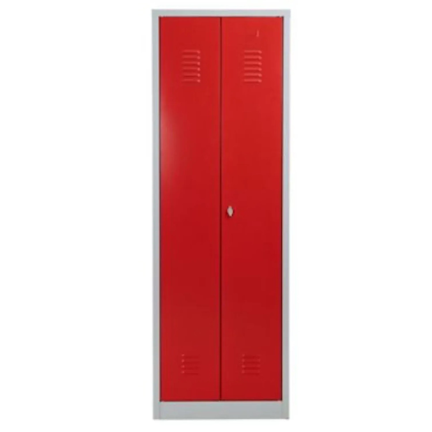 PROREGAL Metallspind Dolphin HxBxT 180 x 60 x 50 cm Vorhängeschloss Grau-Rot