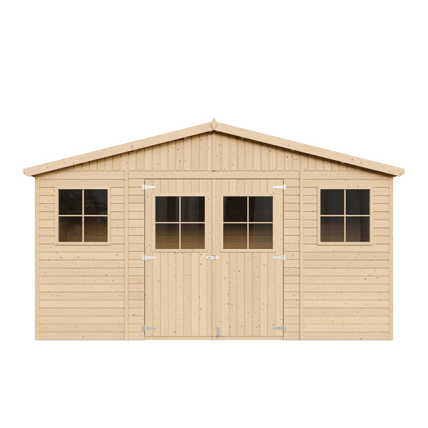 Timbela Gartenhaus Holz M332+M332G 7,98 m² mit Fenstern und Boden