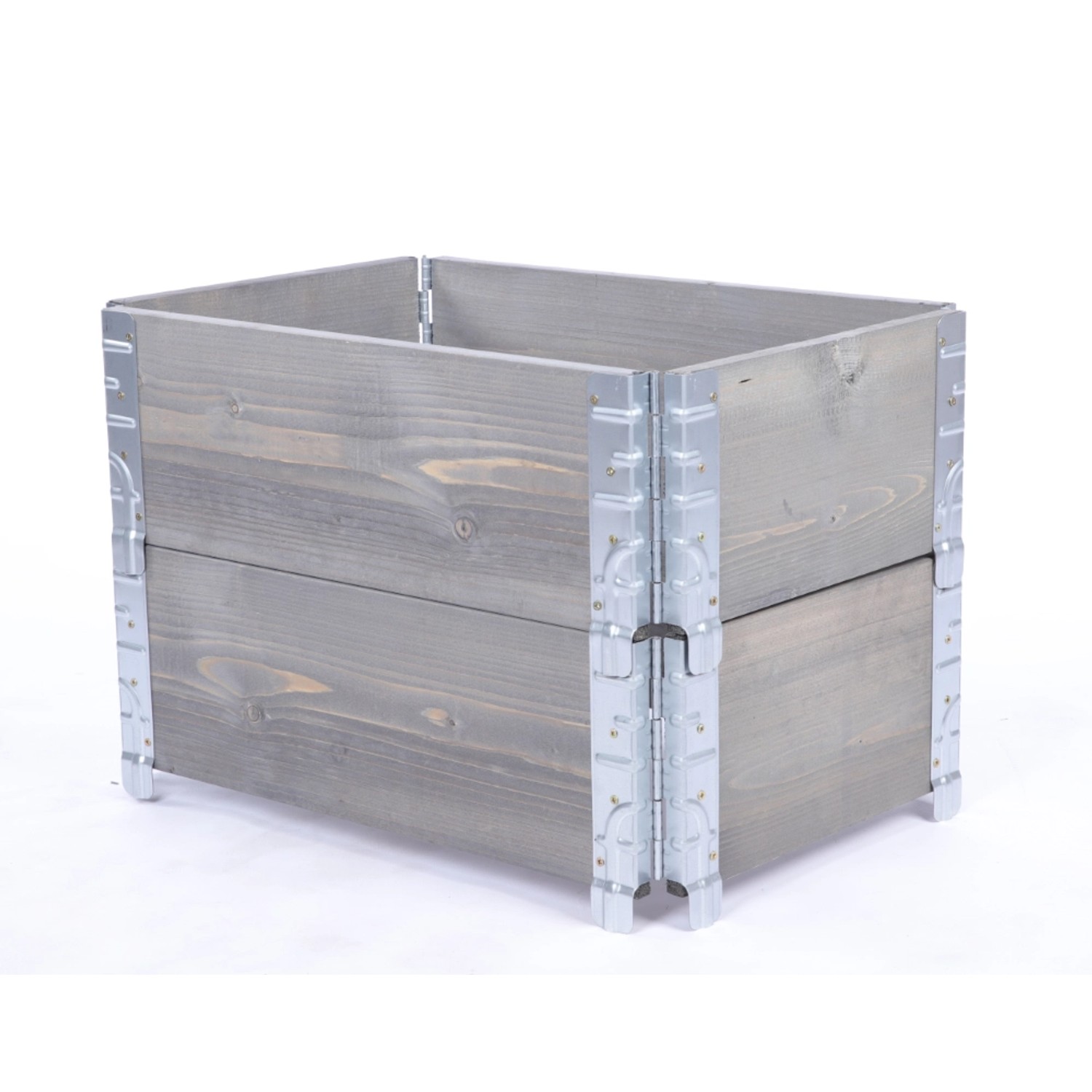 PROREGAL Hochbeetkisten GrowBox HxBxT 40x60x40cm 2 Ebenen Holz Grau