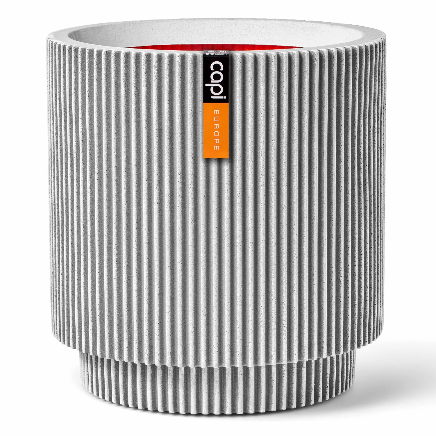 Capi Pflanzgefäß Zylinder Groove Ø 35,6 cm x 38 cm Elfenbein