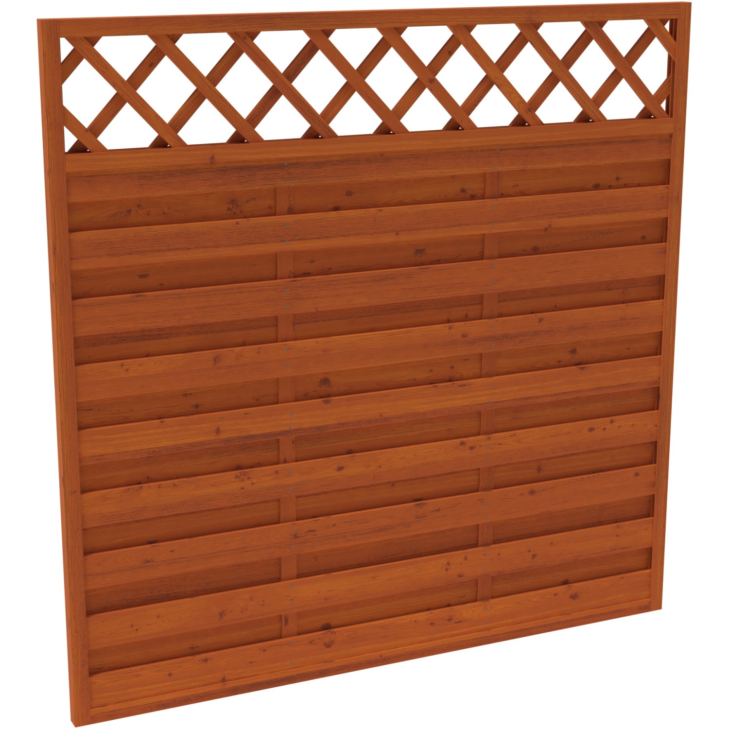 Sichtschutzzaun-Element Country Teakfarben lasiert 180 cm x 180 cm