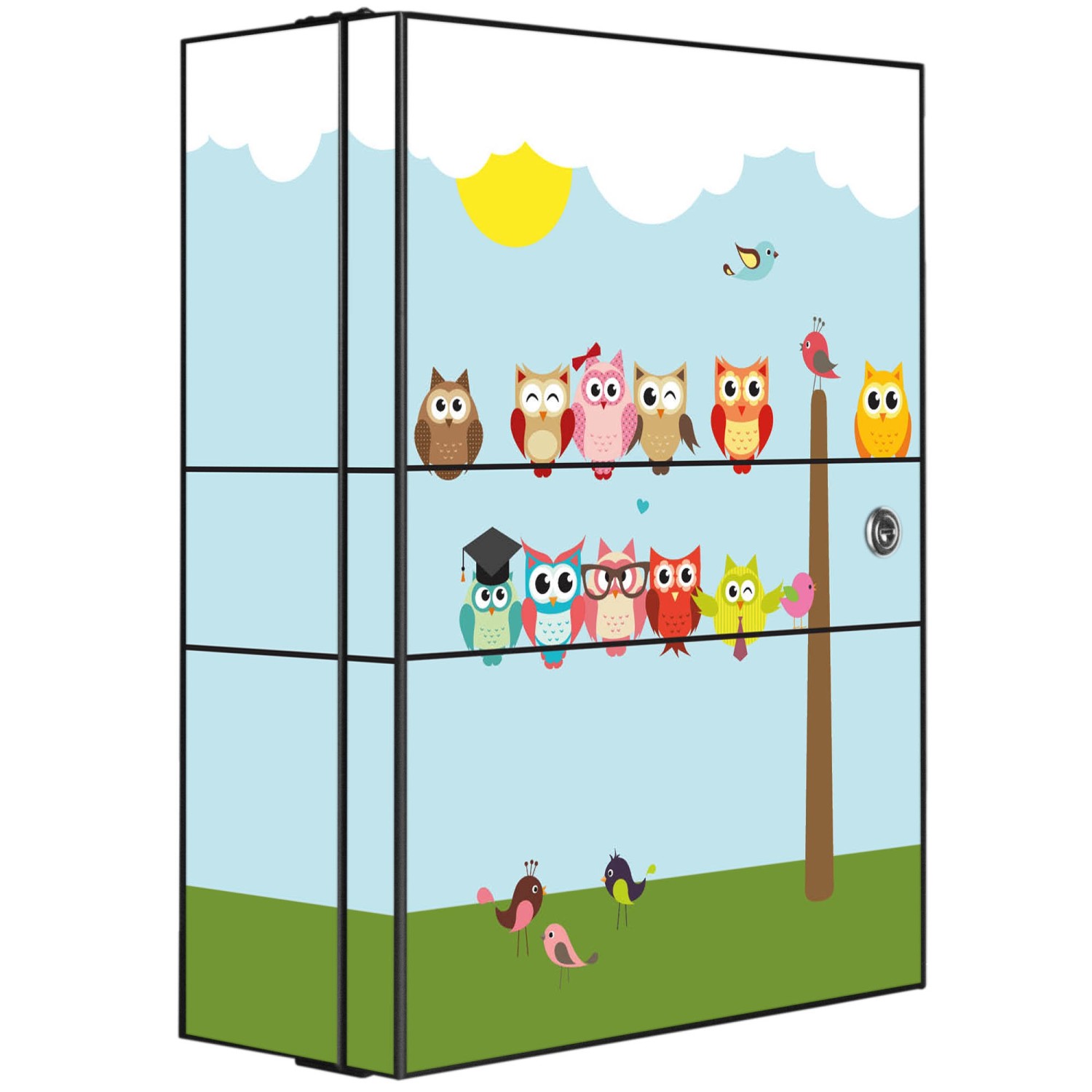 Banjado XXL Medizinschrank Abschliessbar 35x46x15cm Arzneischrank Anthrazit Aus Metall Mit Motiv Motiv Da Wären Wir